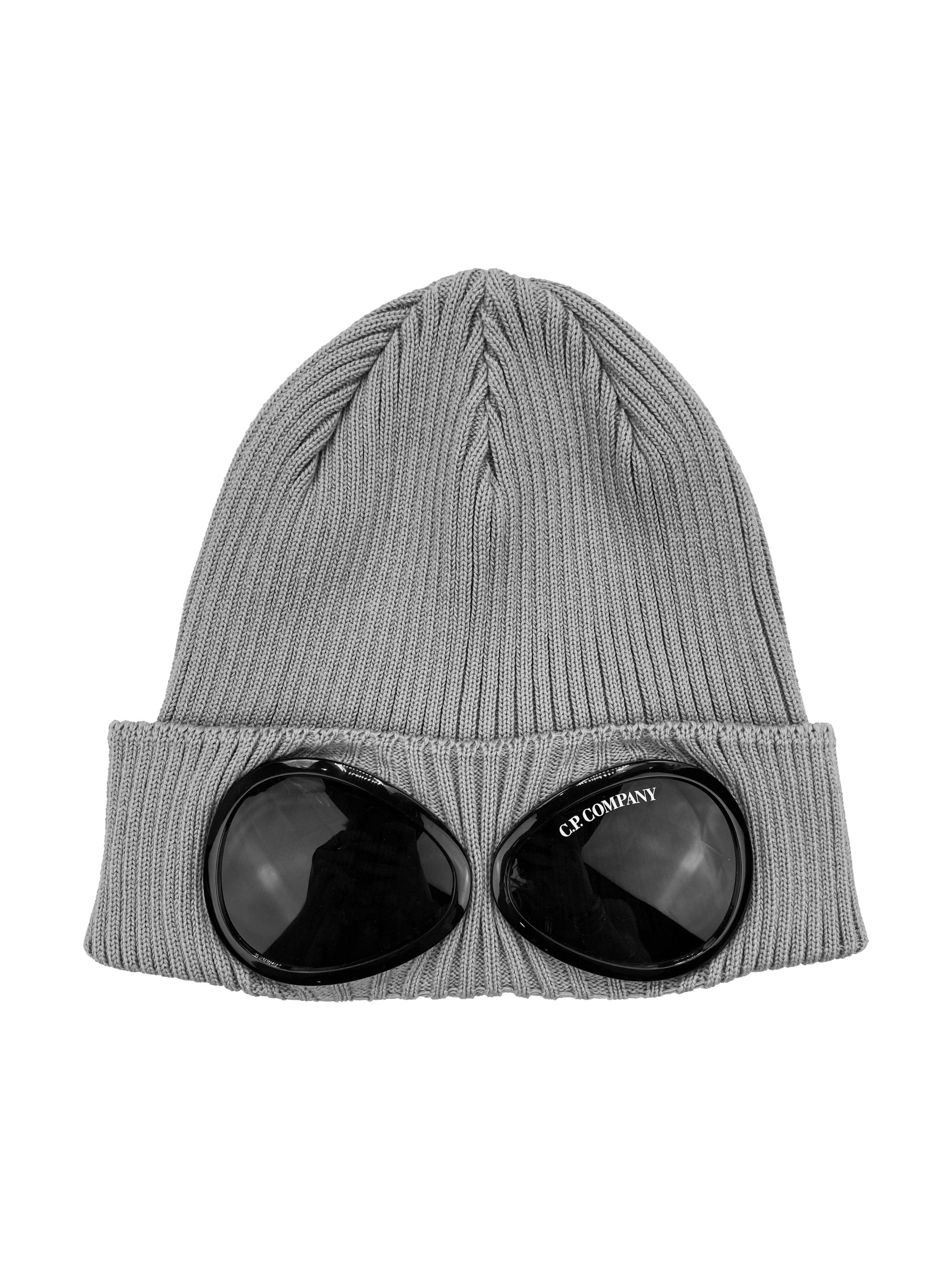 C.P. Company Light Grey Merino Goggle Beanie