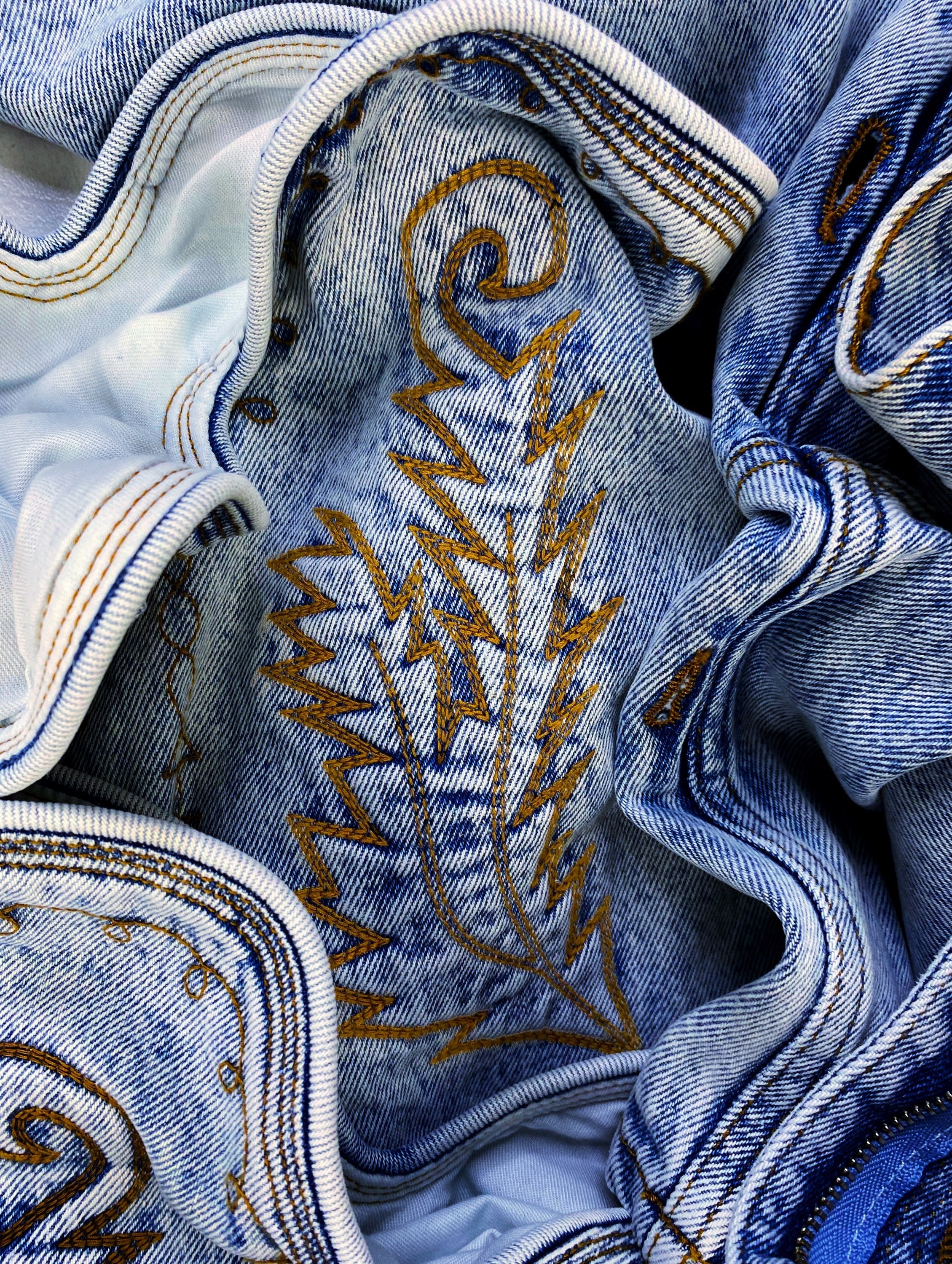 AW21 Y/Project Cowboy Cuff Acid Wash Bootcut Denim Jeans