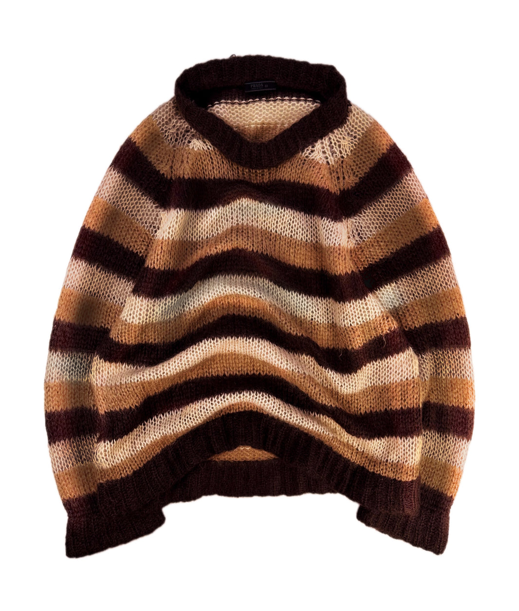 AW17 Prada ‘Striped’ Loose Gauge Tonal Mohair Knitted Sweater