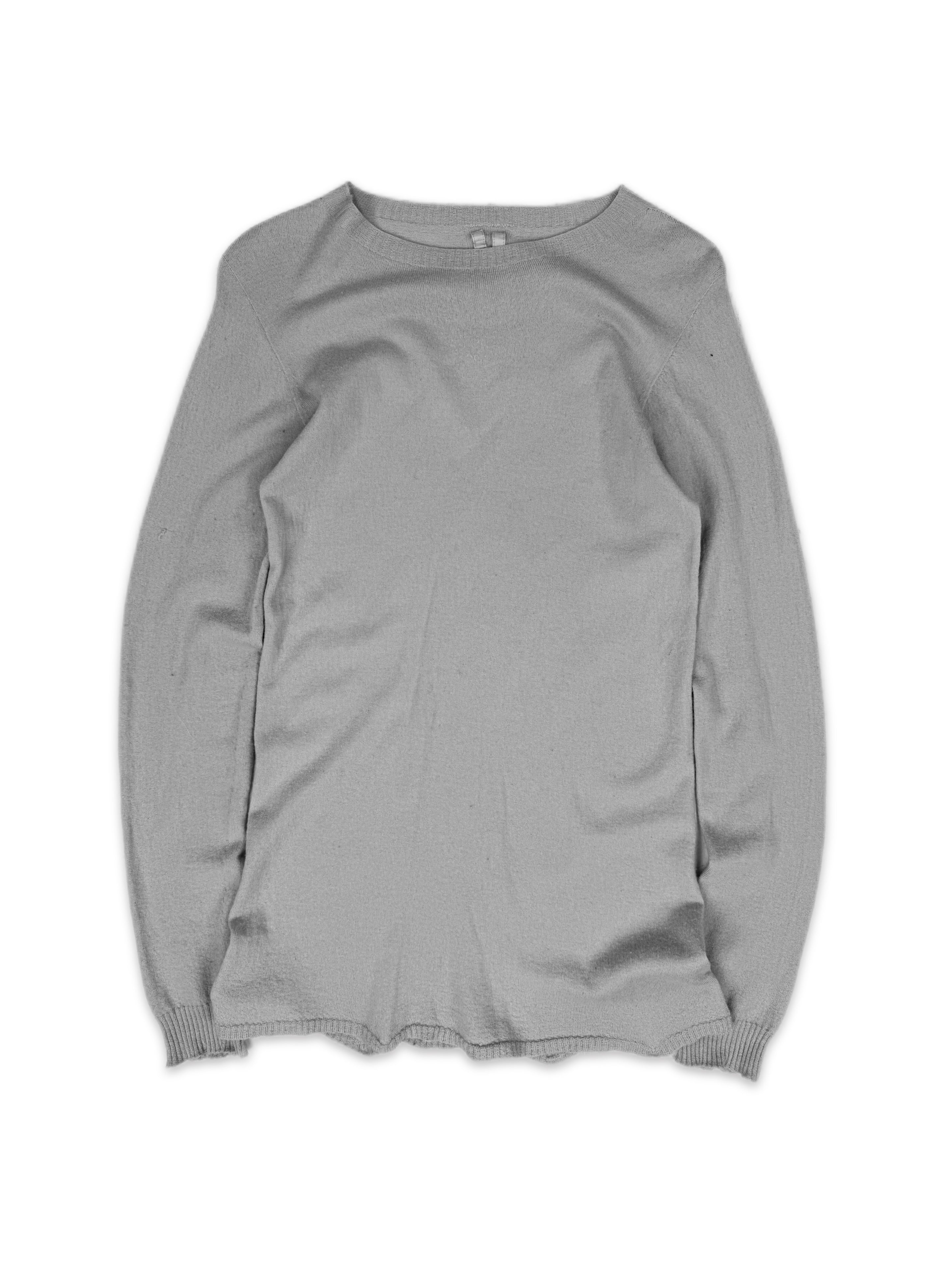 SS14 Rick Owens ‘Vicious’ Grey Pleated Knit Sweater