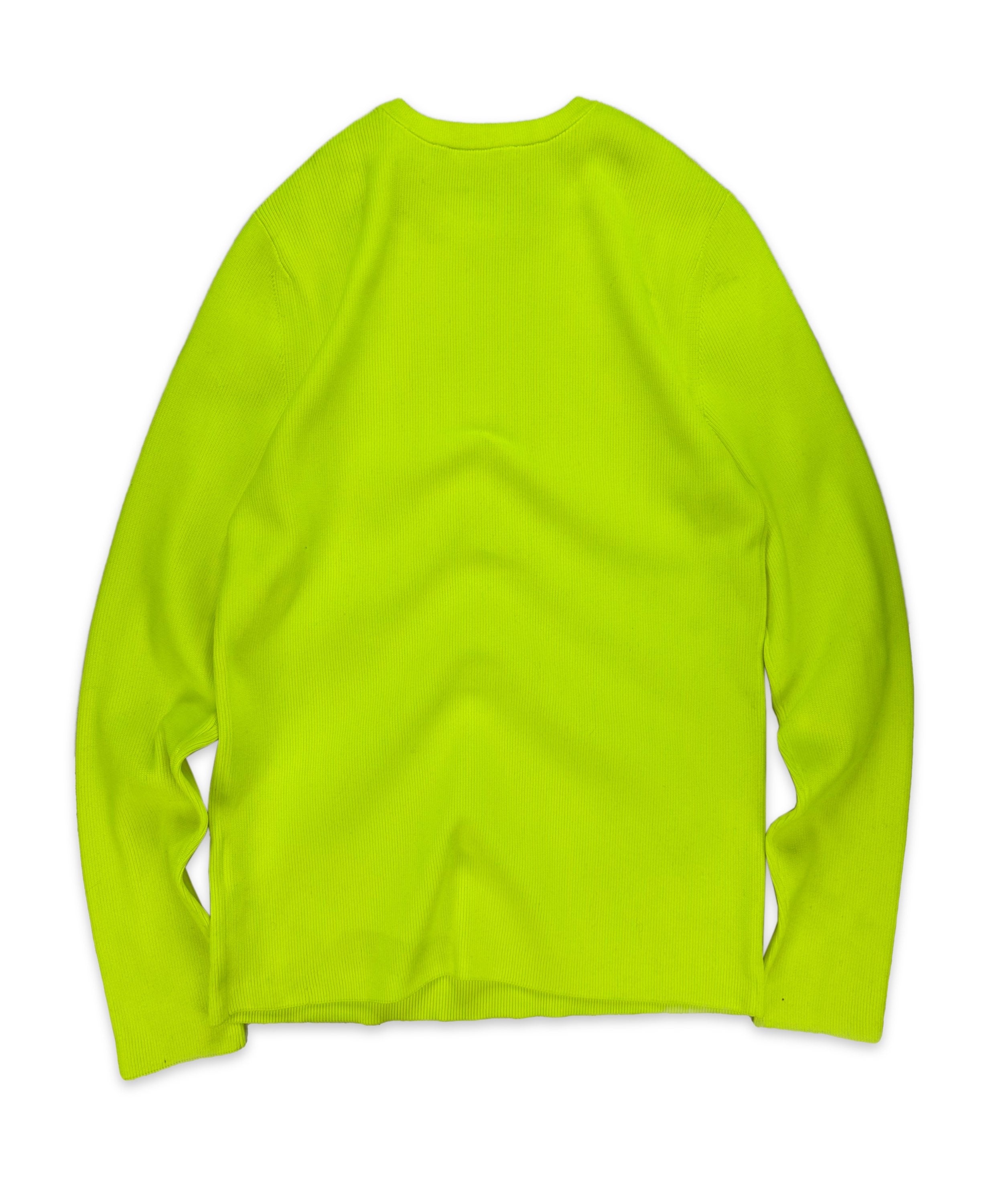 00s Helmut Lang ‘Neon Green’ Ribbed Long Sleeve Shirt