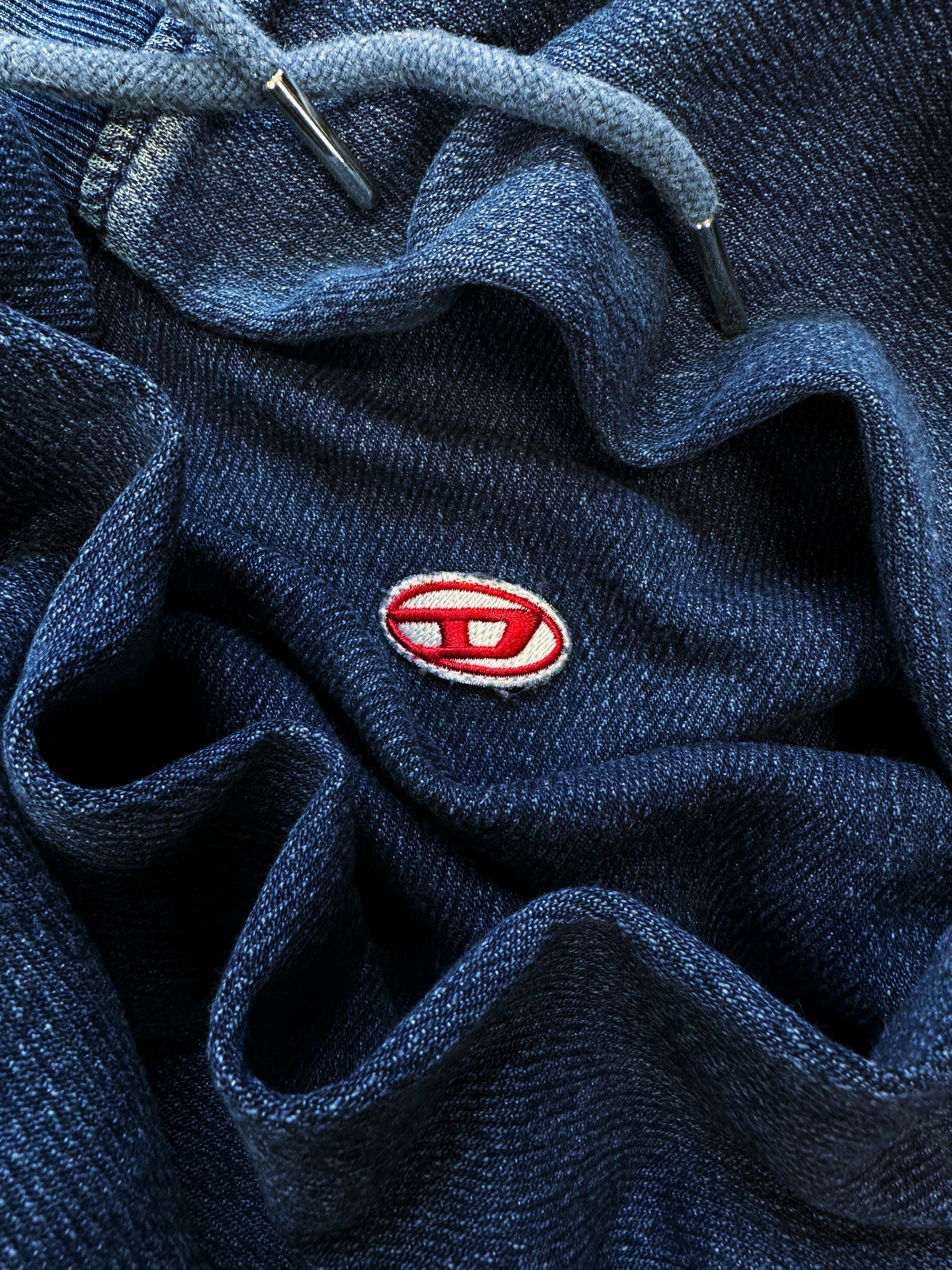 Diesel Blue Denim ‘D’ Patch Heavy Weight Hoodie