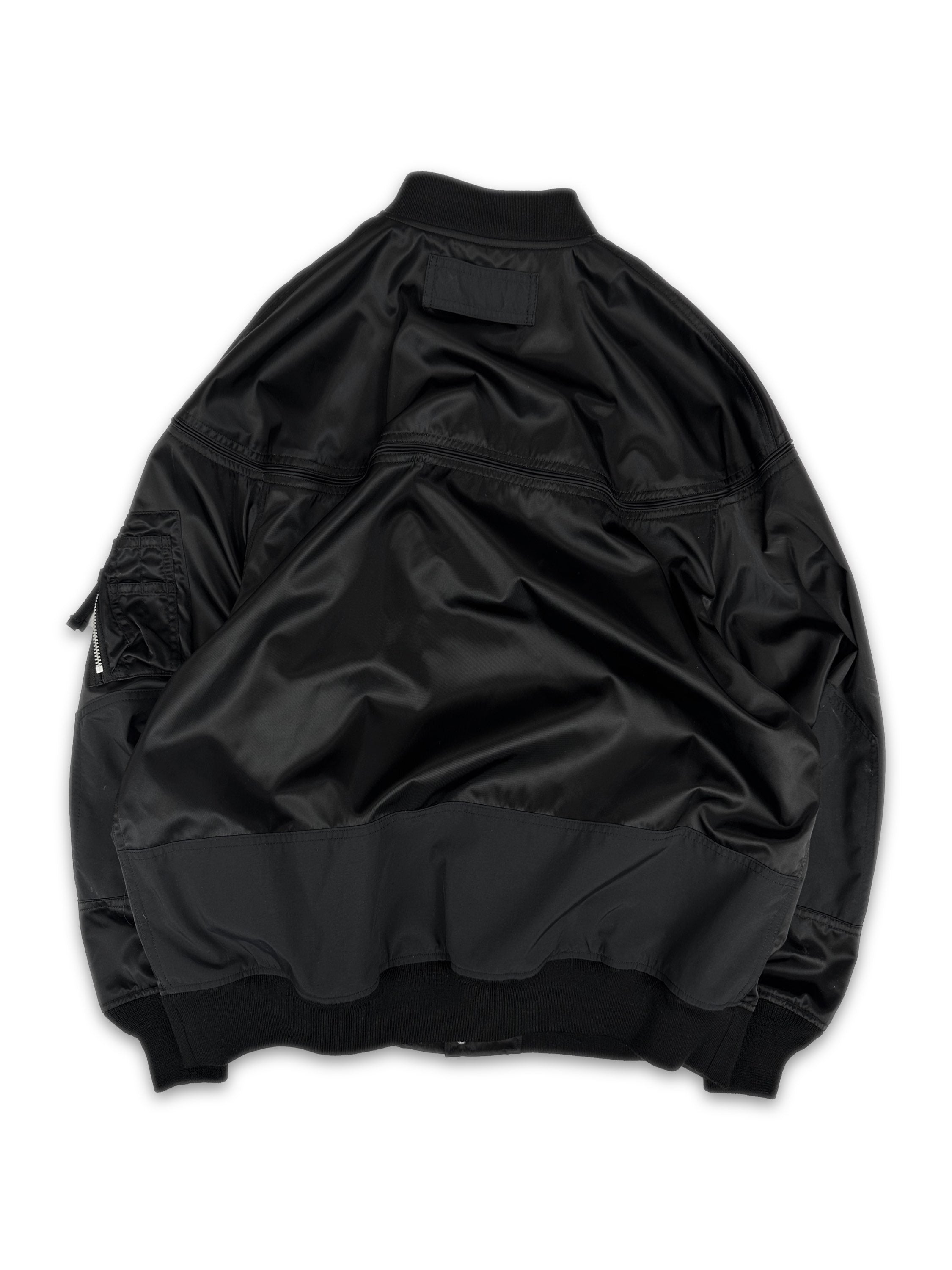 Comme des Garçons Black Nylon MA-1 Aviation Bomber Jacket