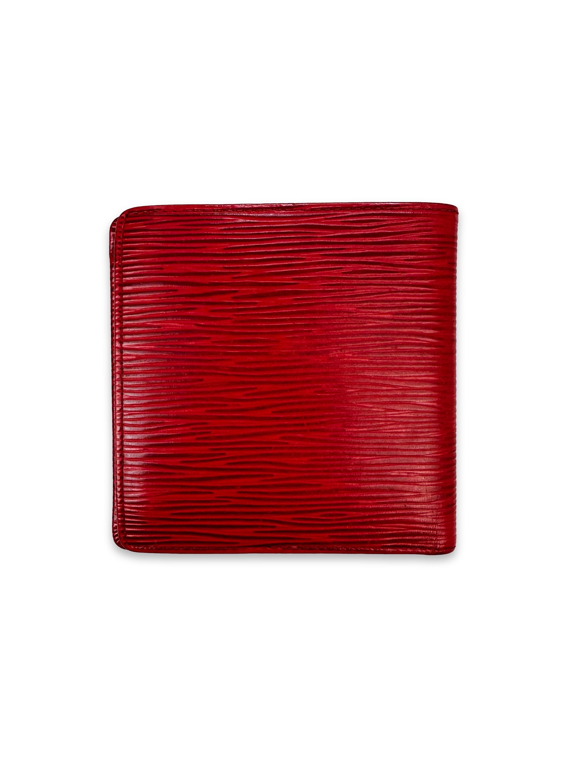 00s Louis Vuitton Epi Cherry Red Embossed Bifold Wallet
