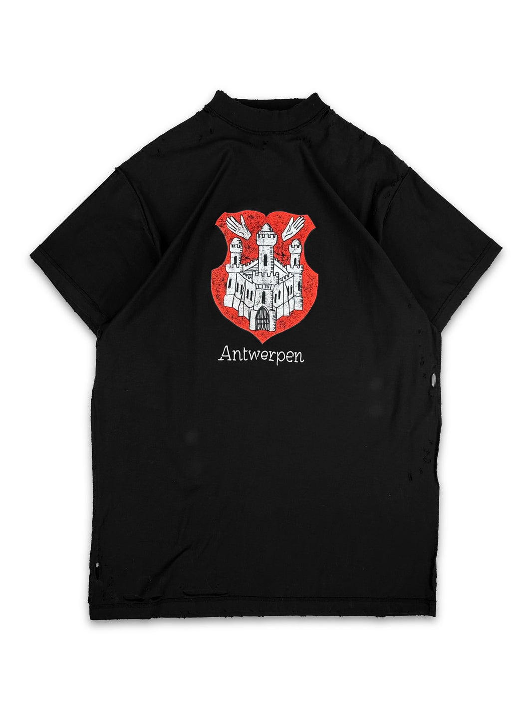 SS24 Balenciaga ‘Antwerpen’ Castle Graphic Distressed T-Shirt