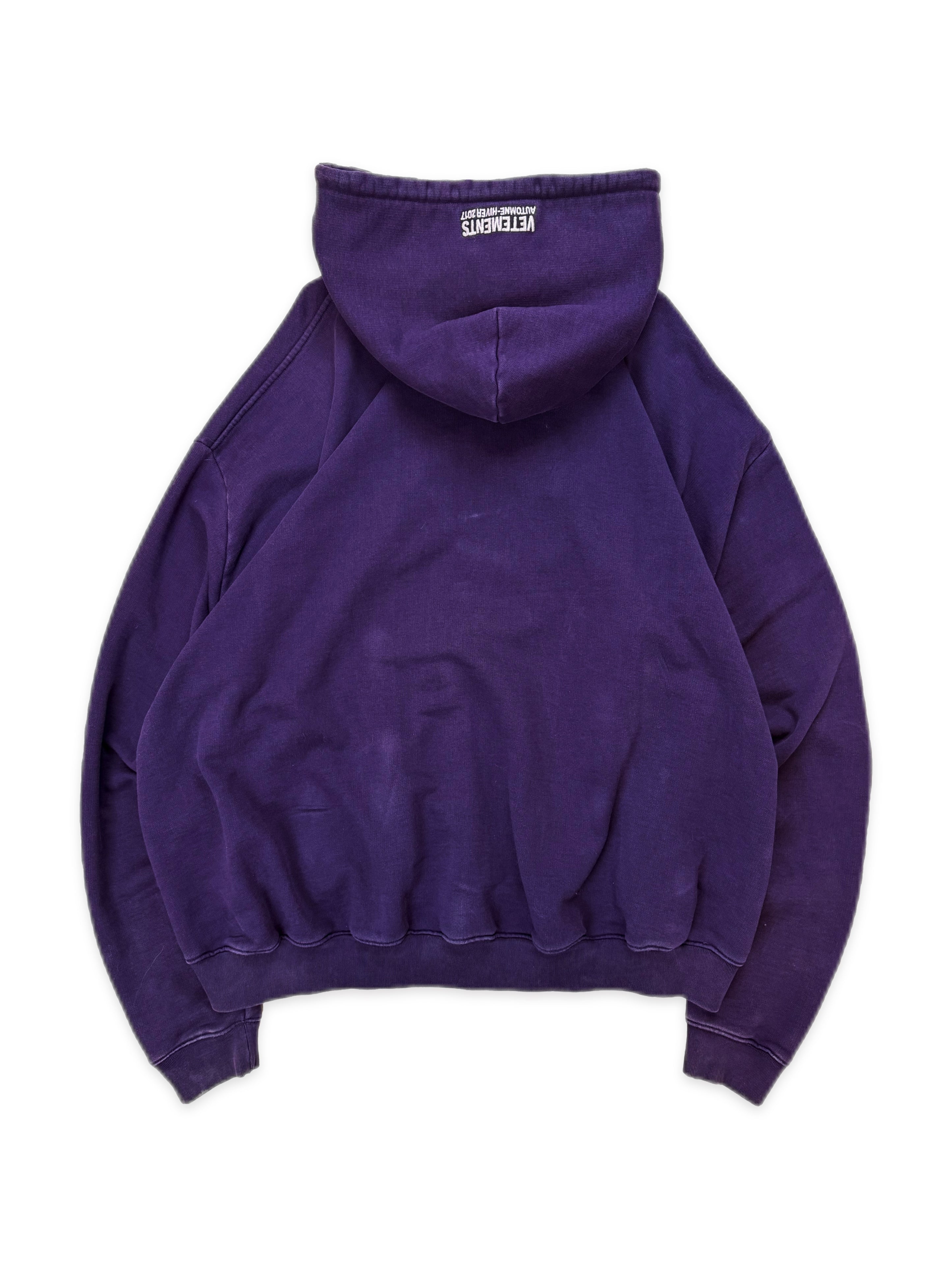 AW16 Vetements Homme ‘Sexual Fantasies’ Purple 1/50 Zip-up Hoodie