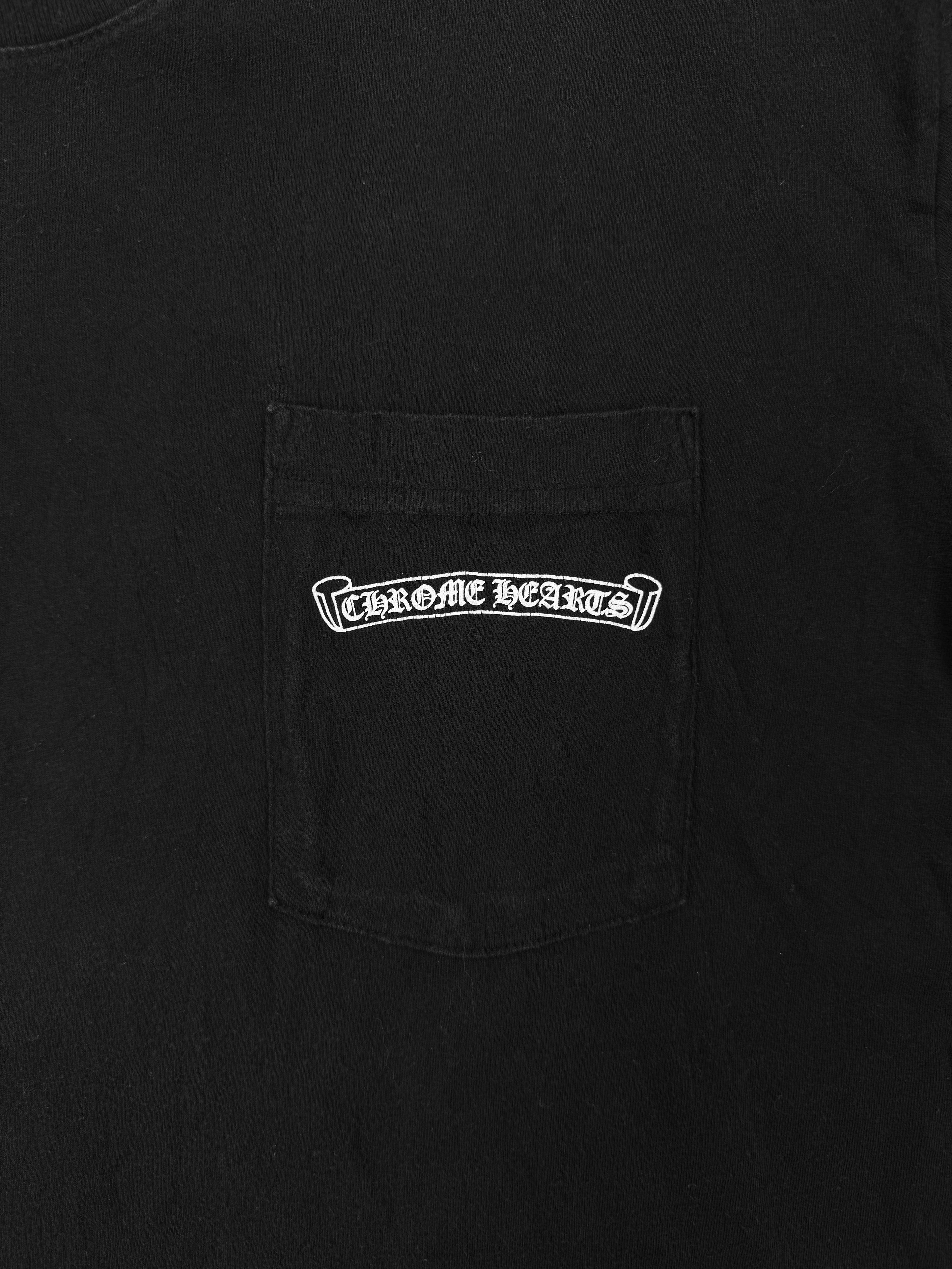 Chrome Hearts Scroll Logo Vintage Faded Pocket T-Shirt
