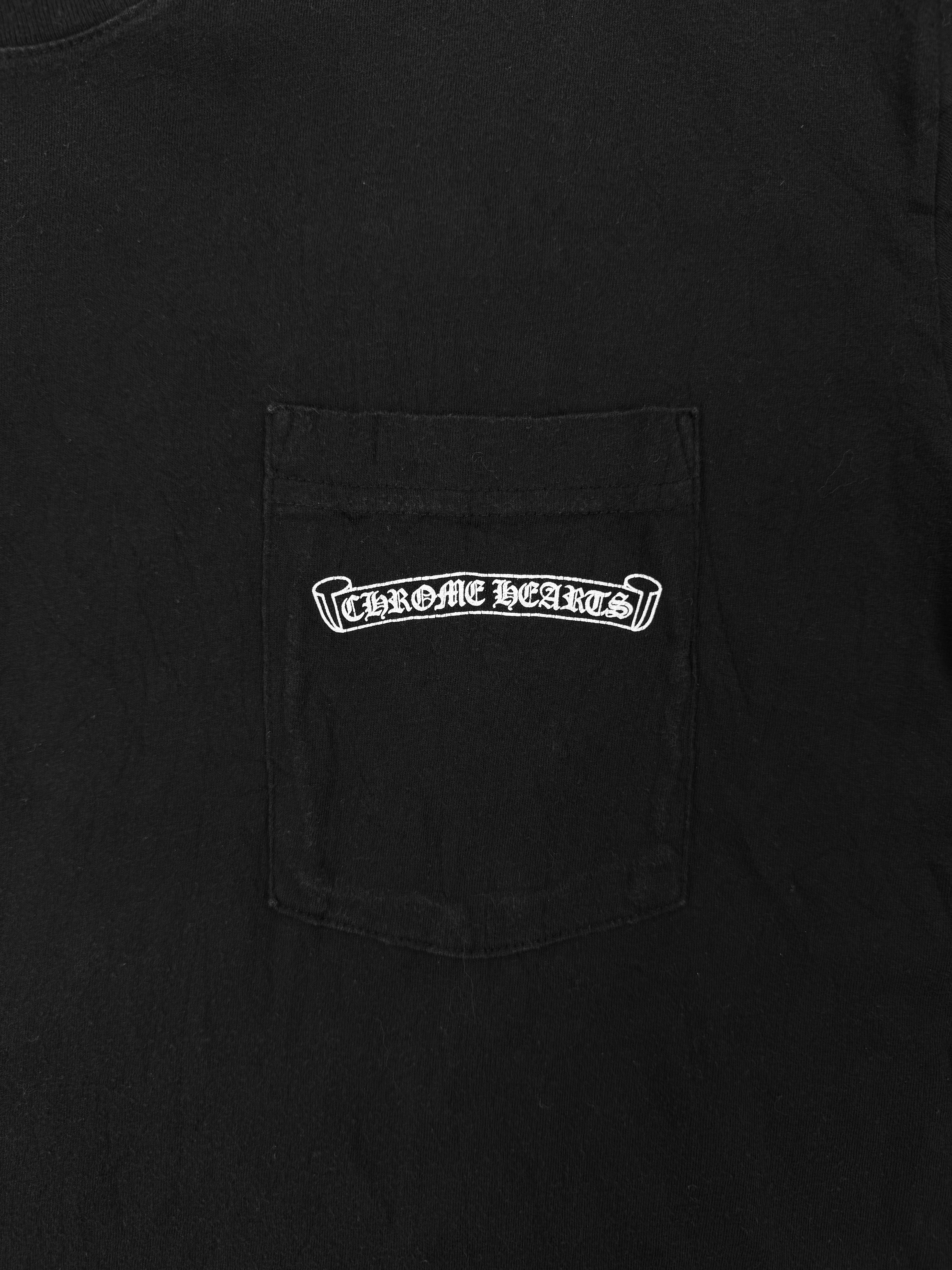 Chrome Hearts Scroll Logo Vintage Faded Pocket T-Shirt