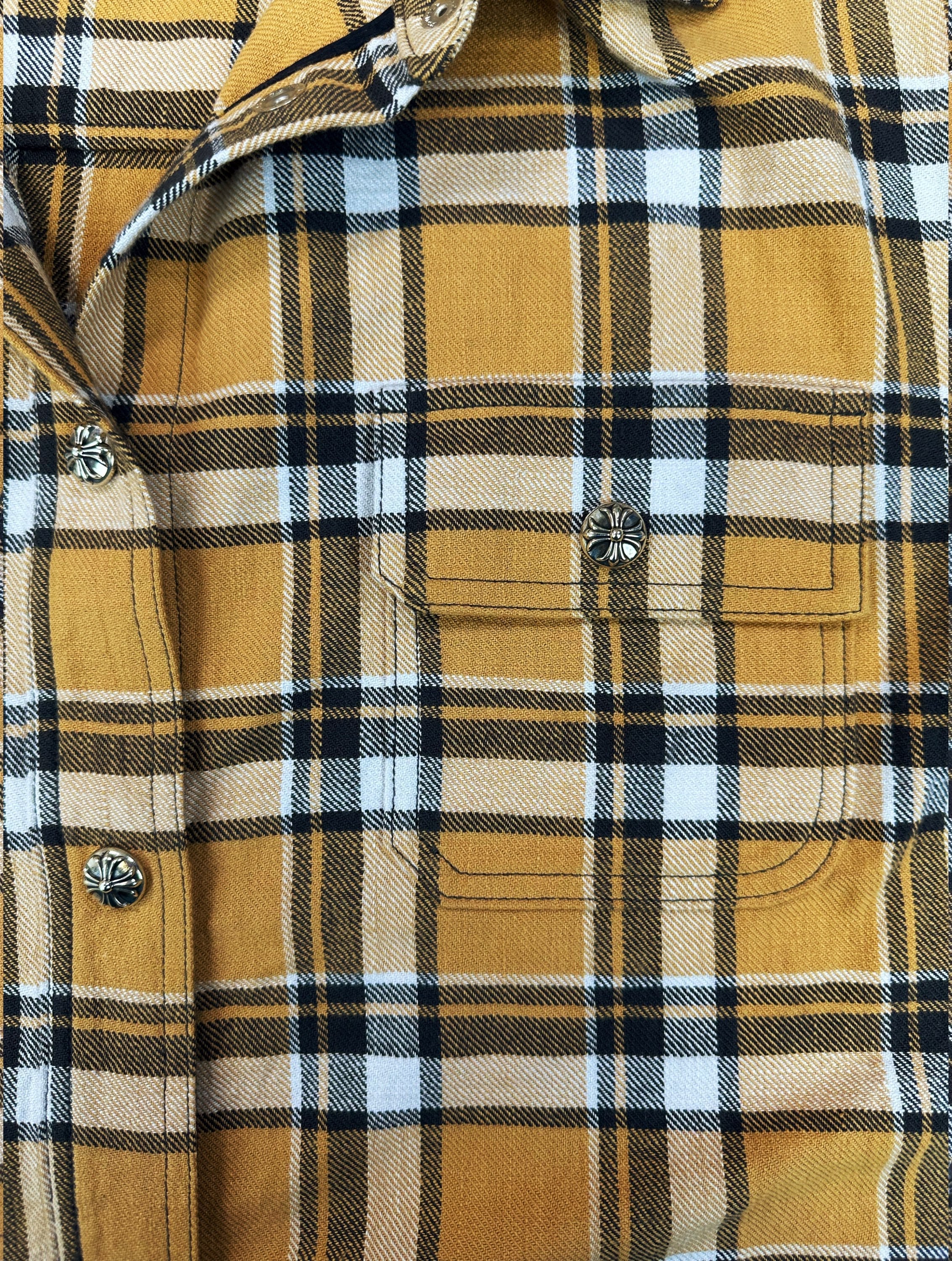Chrome Hearts Yellow .925 Silver Cropped Flannel Jacket