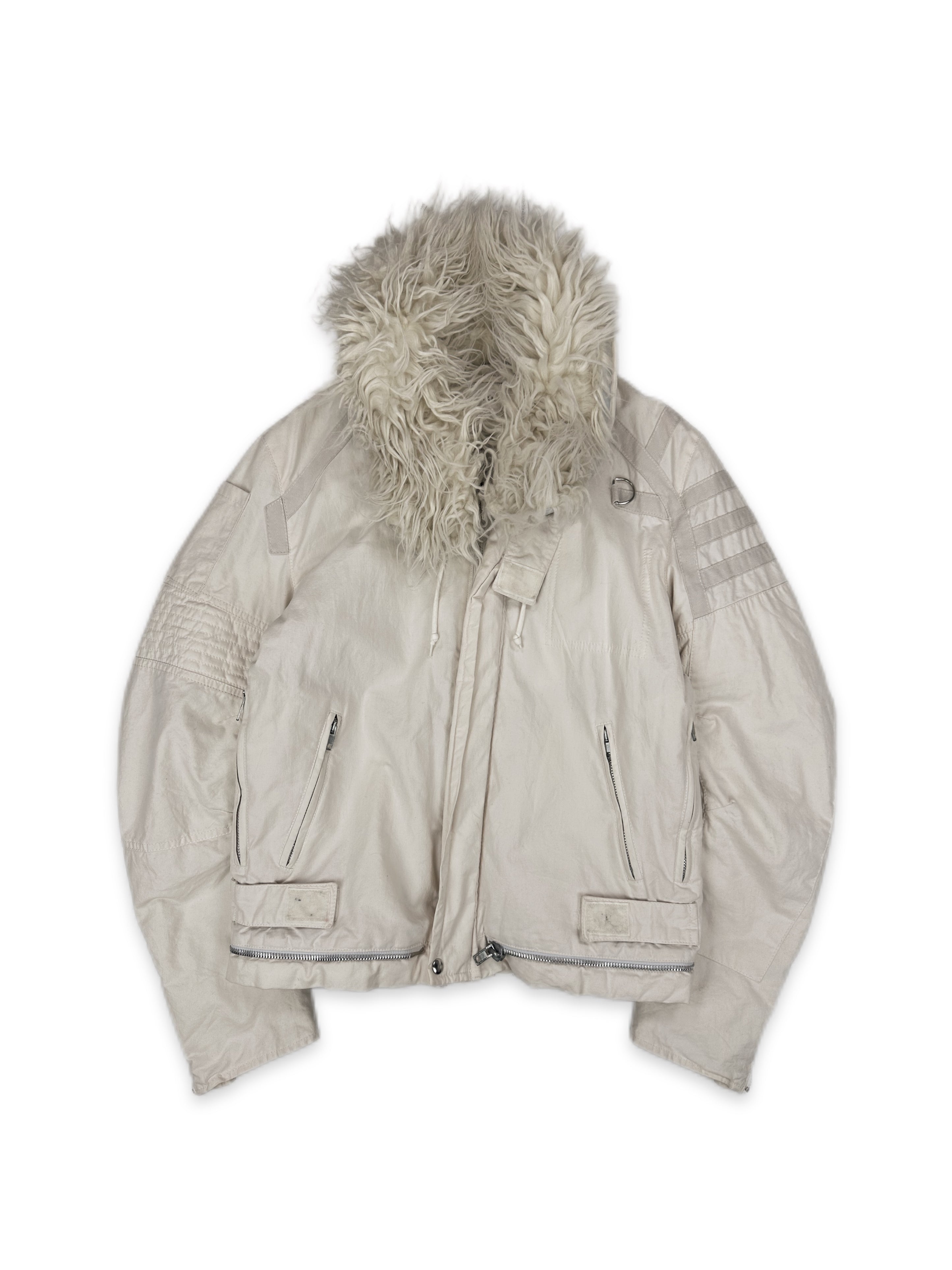 AW99 Helmut Lang ‘Astro’ Fur Multi-zip Parachute Biker Jacket