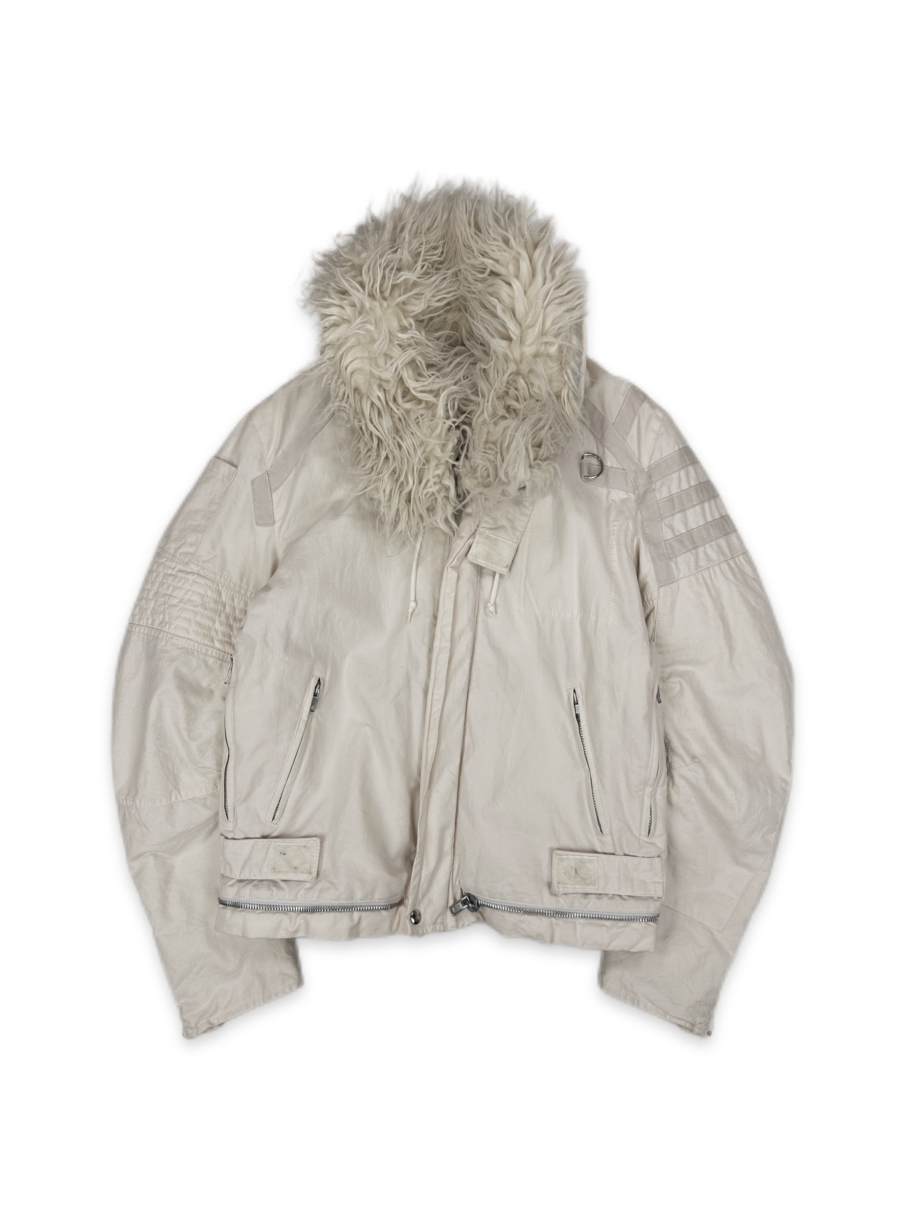 AW99 Helmut Lang ‘Astro’ Fur Multi-zip Parachute Biker Jacket