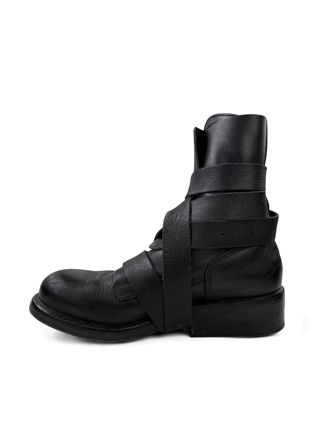 AW97 Dirk Bikkembergs Belted Tornado Wrap Leather Combat Boots
