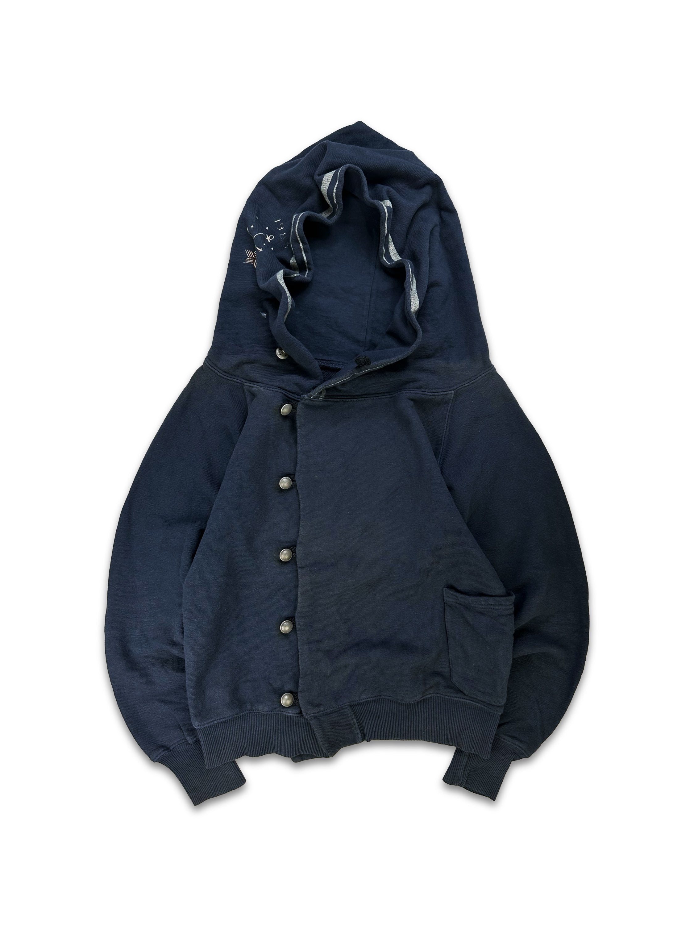 Kapital ‘Sailor’ Heavy Weight Blue Button Down Hoodie