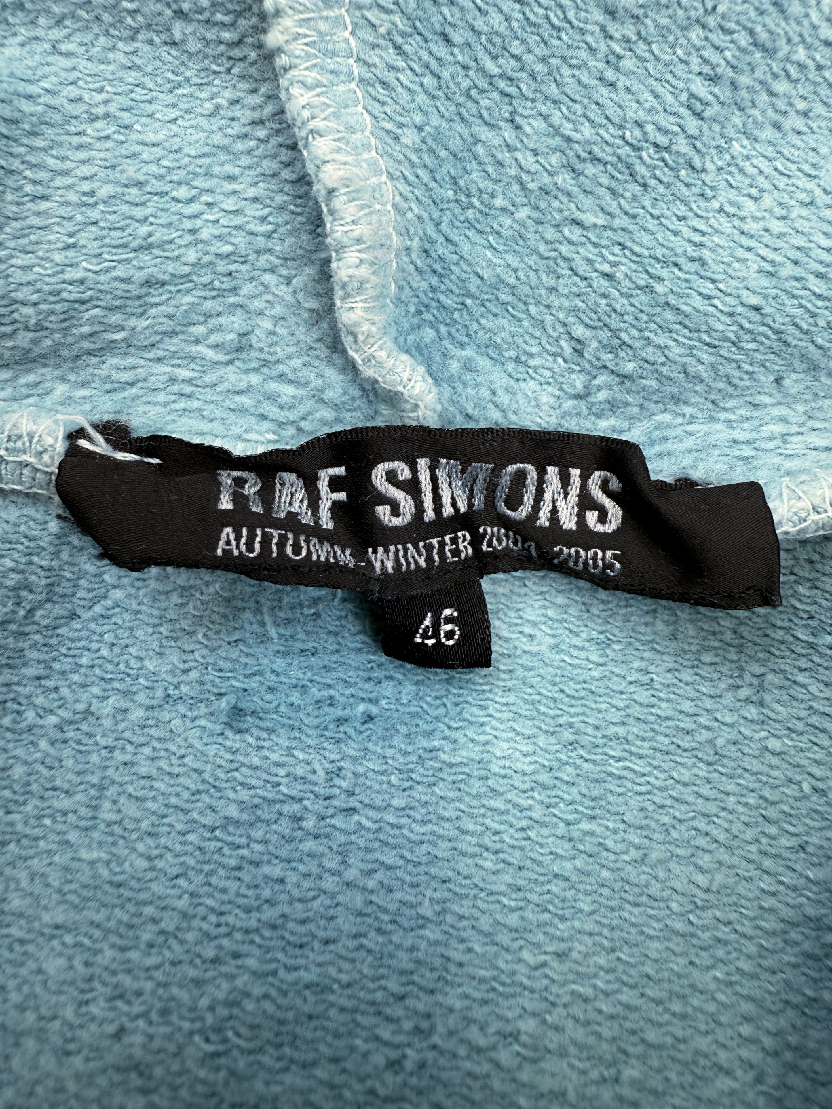 AW04 Raf Simons ‘Waves’ Multi Pocket Teal Blue Cargo Hoodie