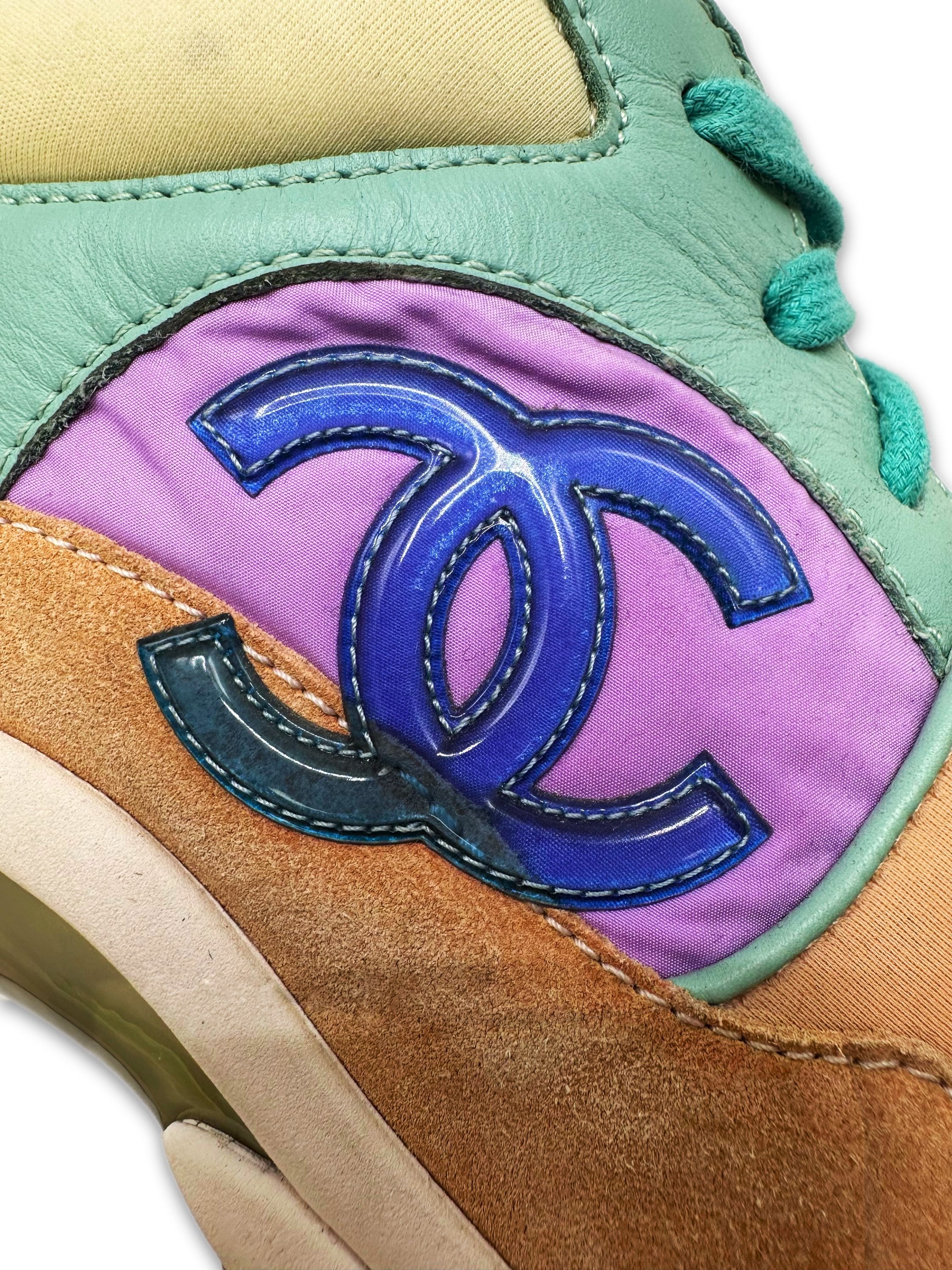 2018 Chanel ‘CC’ Logo Suede Lambskin Pastel Sneakers