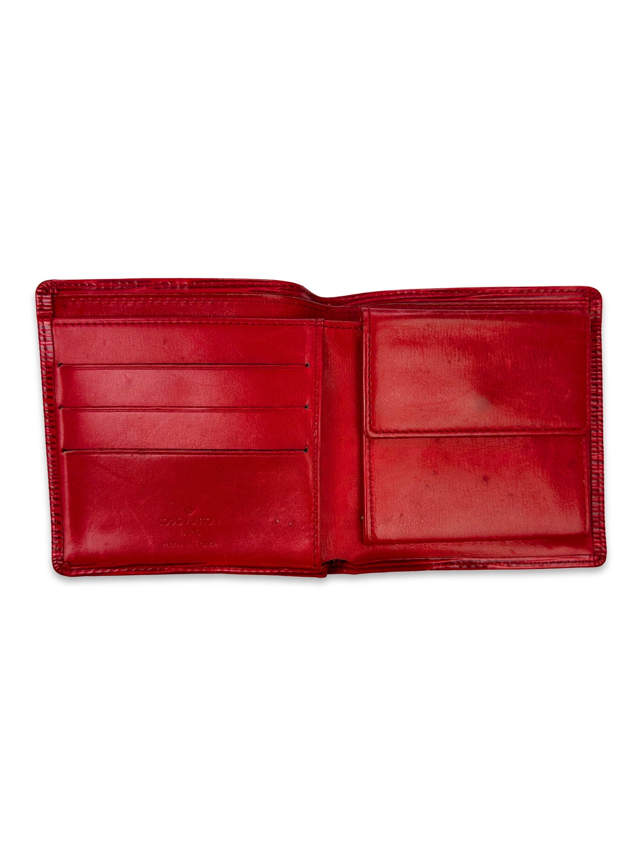 00s Louis Vuitton Epi Cherry Red Embossed Bifold Wallet