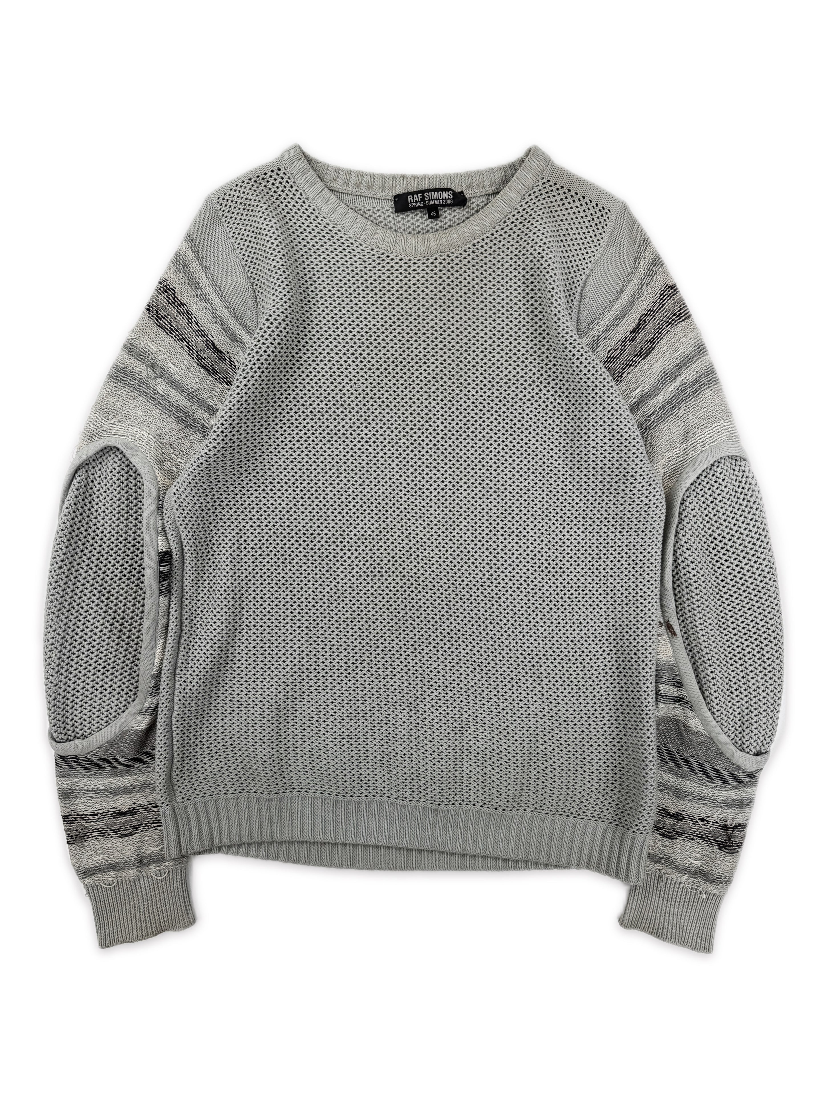 SS06 Raf Simons ‘Icarus Surgit’ Elbow Cut Out Knitted Sweater