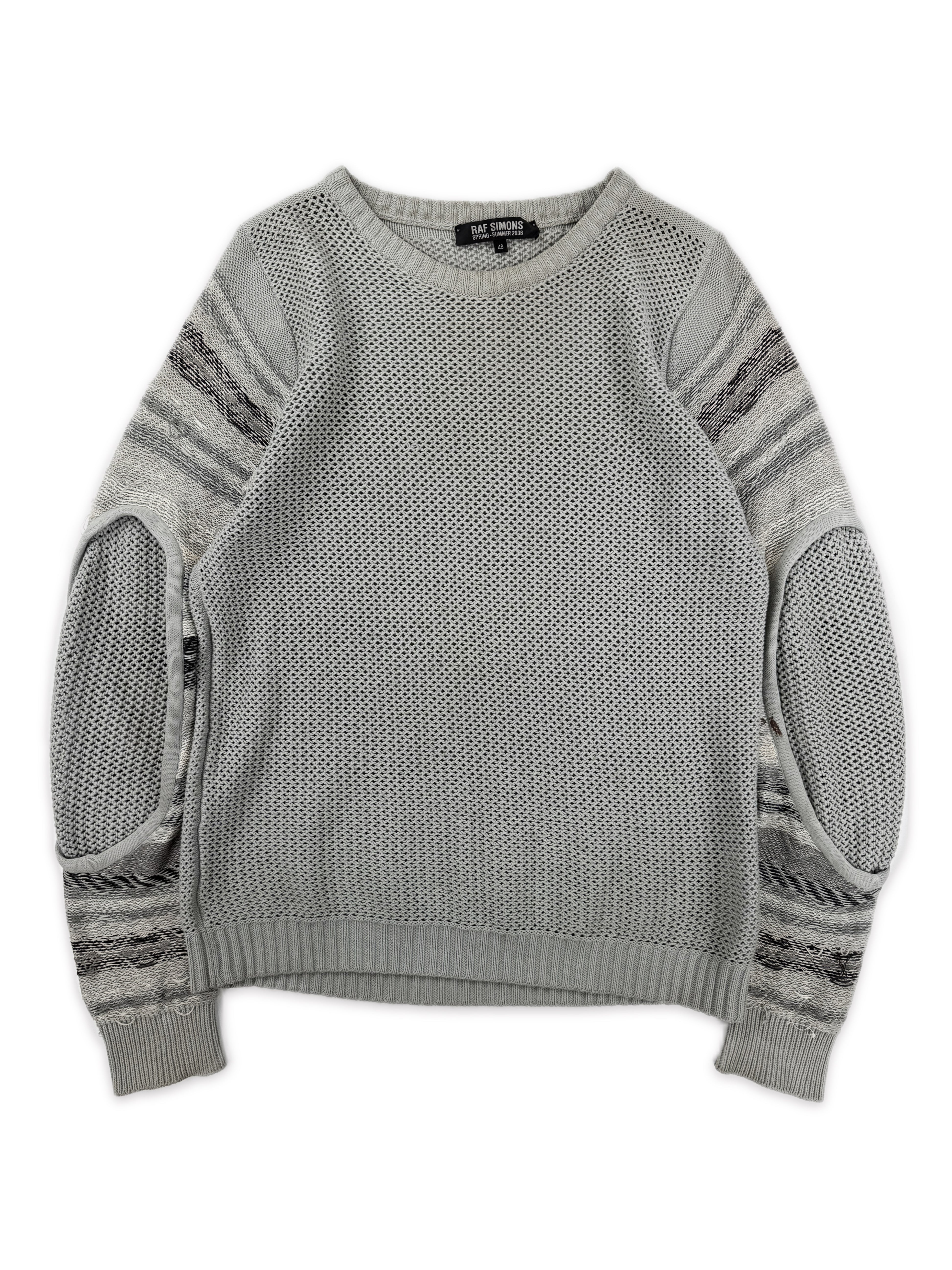 SS06 Raf Simons ‘Icarus Surgit’ Elbow Cut Out Knitted Sweater
