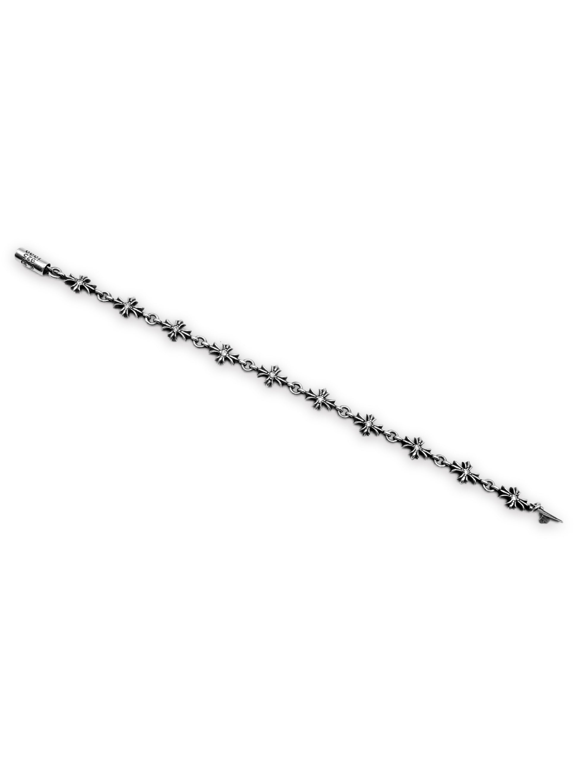 Chrome Hearts Diamond Factory Set Tiny E .925 Silver 10 Link Bracelet