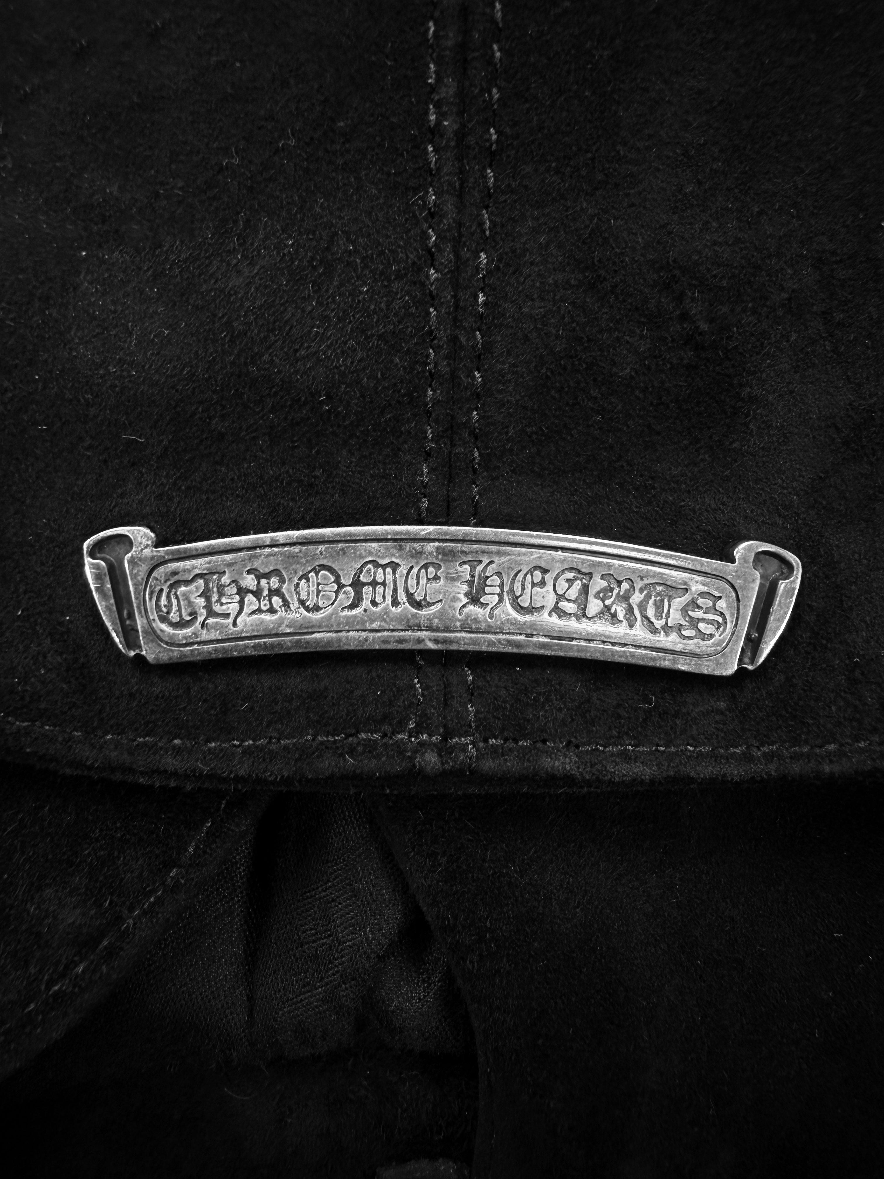 Chrome Hearts ‘Fleur de Lis’ Leather Patch Suede Cross Button Vest