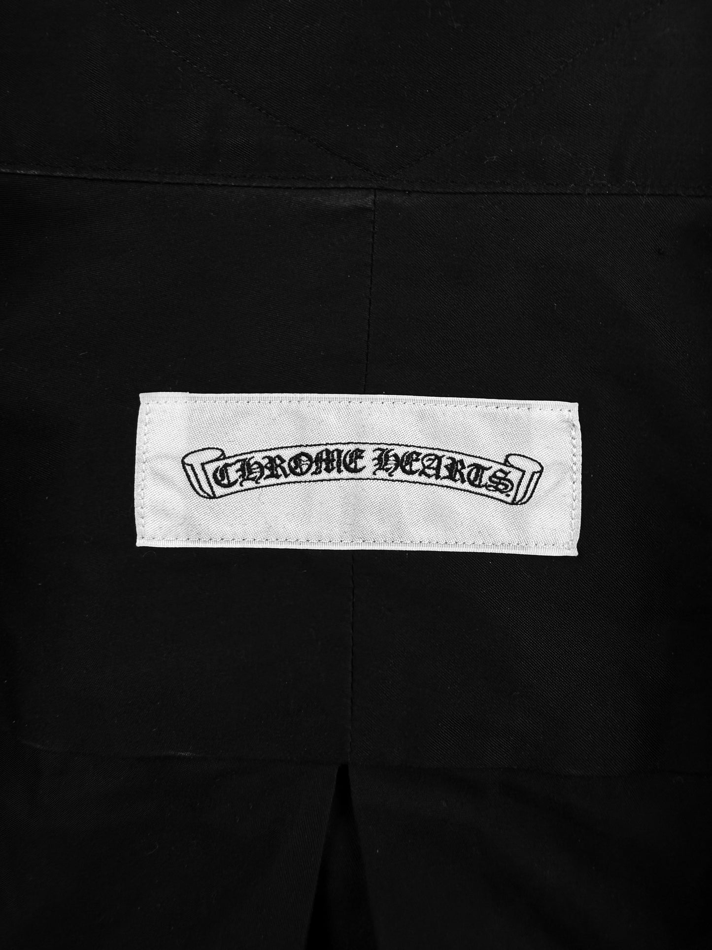 Chrome Hearts BS Fleur de Lis Rhodium Black Button Up Shirt