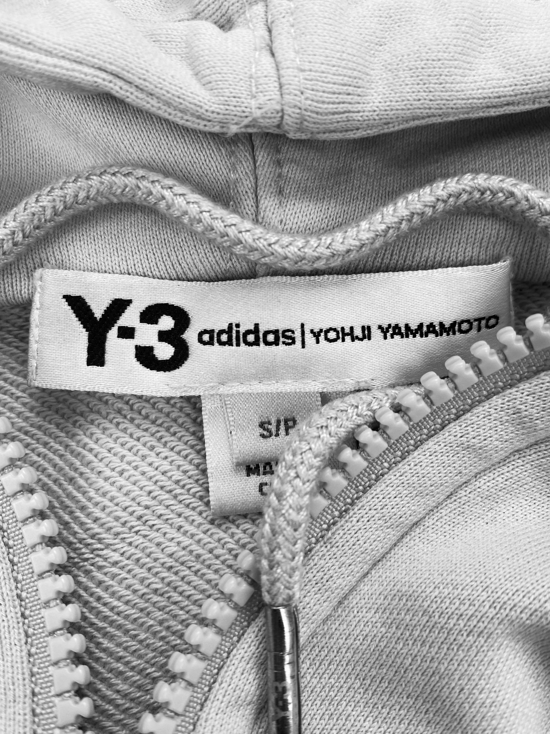 Y-3 Yohji Yamamoto x Adidas Heather Grey Full-zip Logo Hoodie