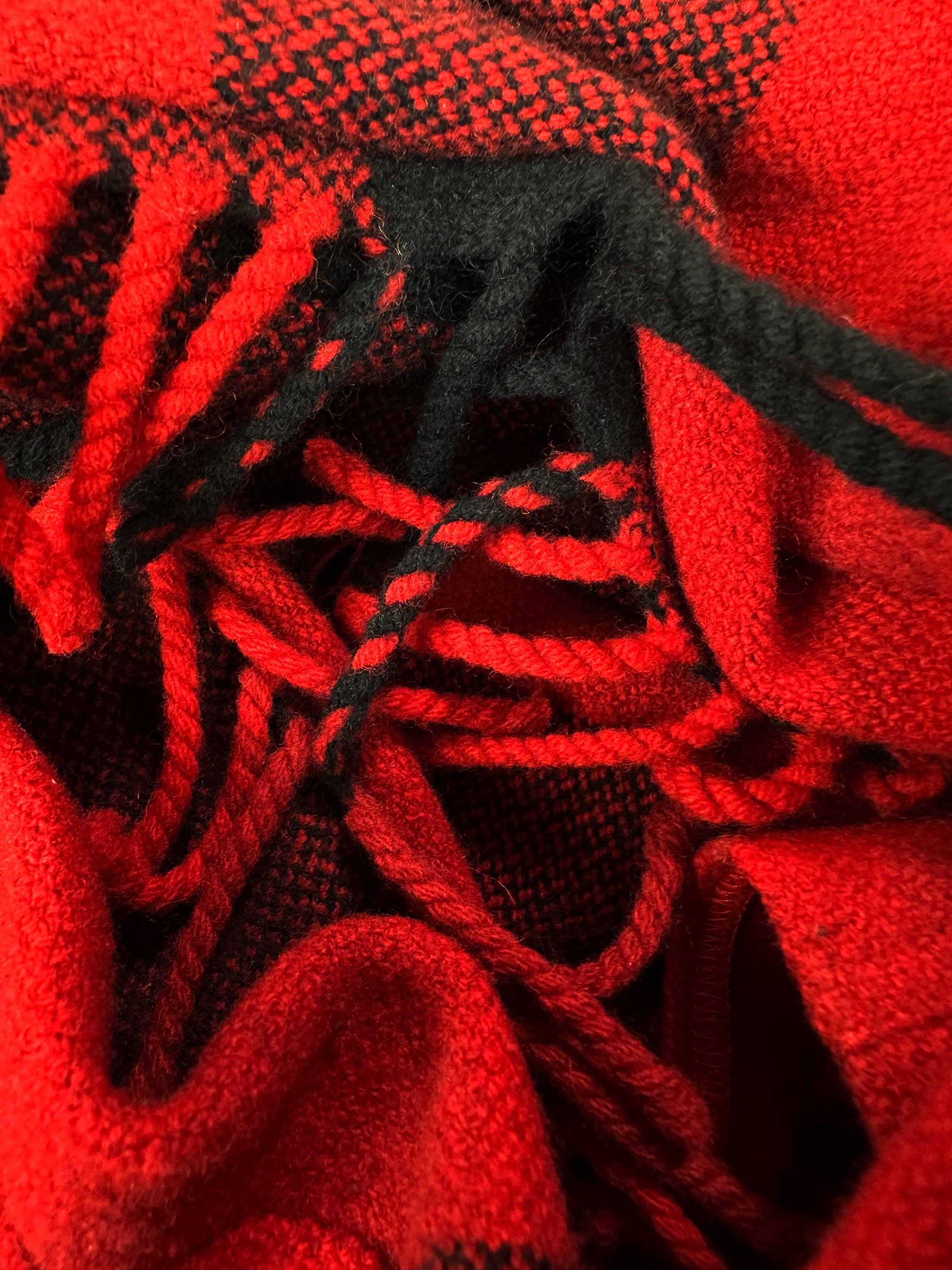 AW19 Vetements ‘Fringe’ Red Checkered Oversized Jacket
