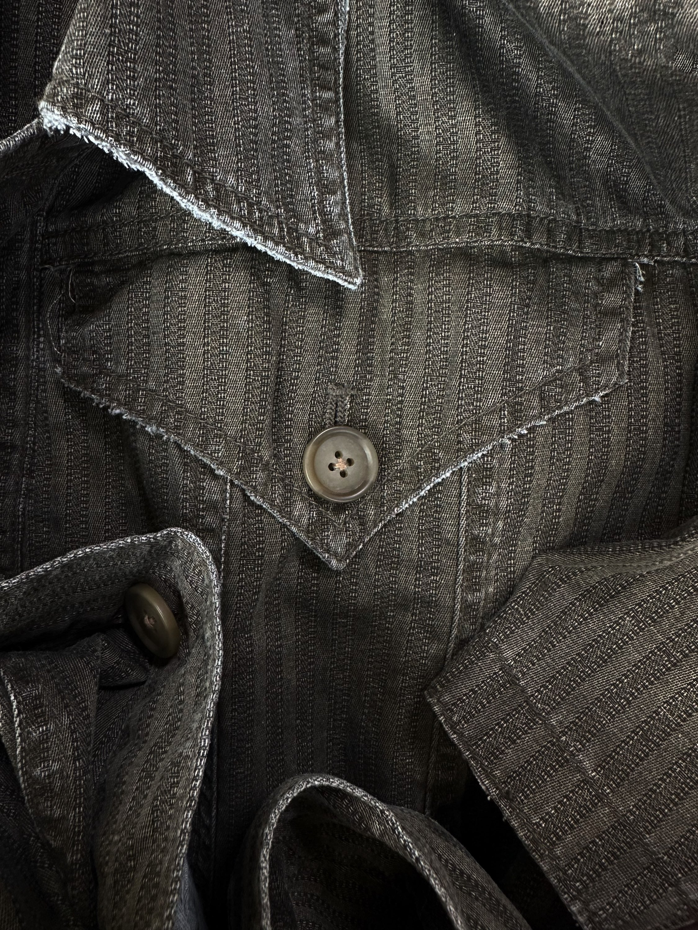 00s Tornado Mart ‘Diamond’ Cut Striped Button Up Shirt