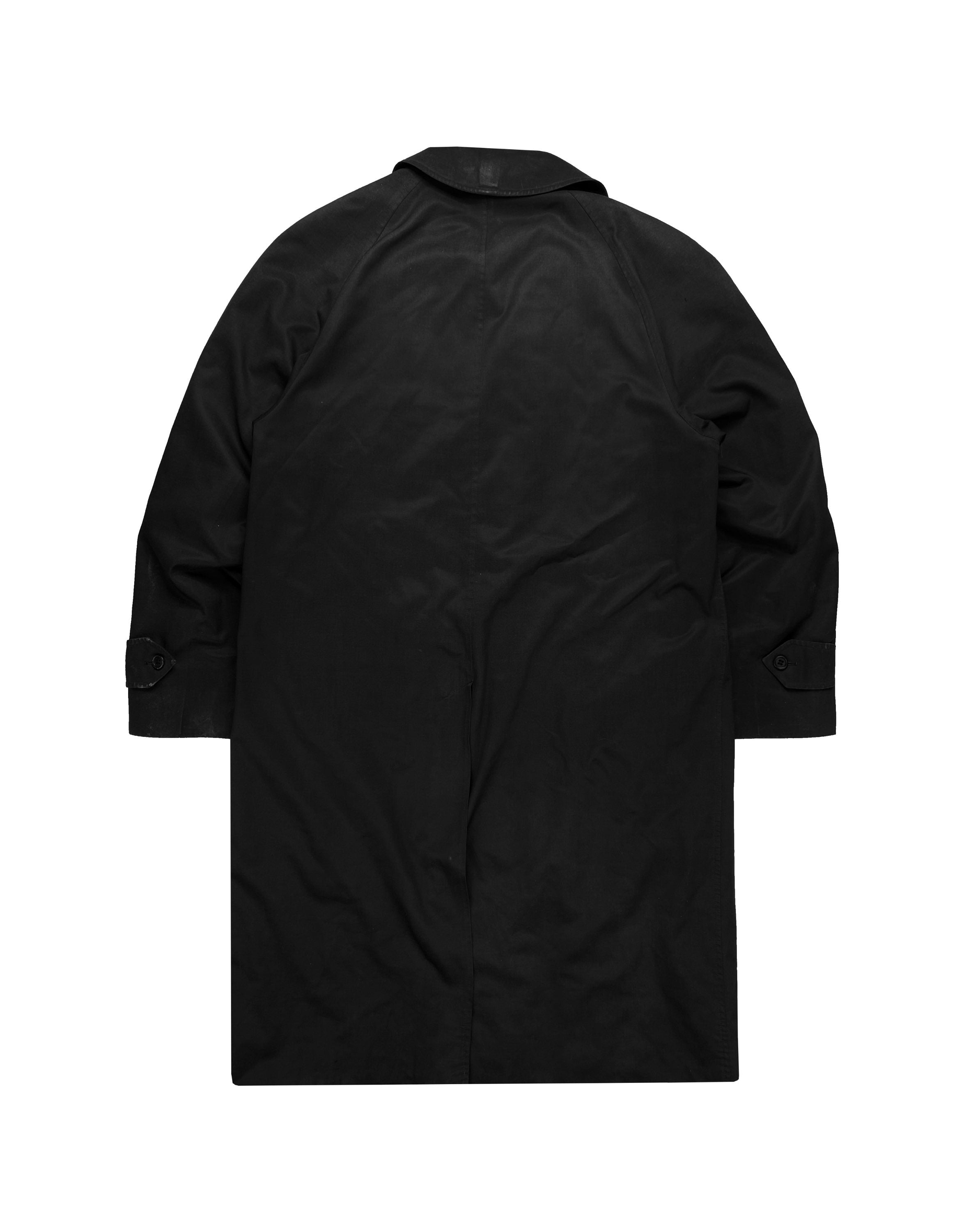 90’s Burberry Nova Check Monogram Welt Pocket Black Trench Coat