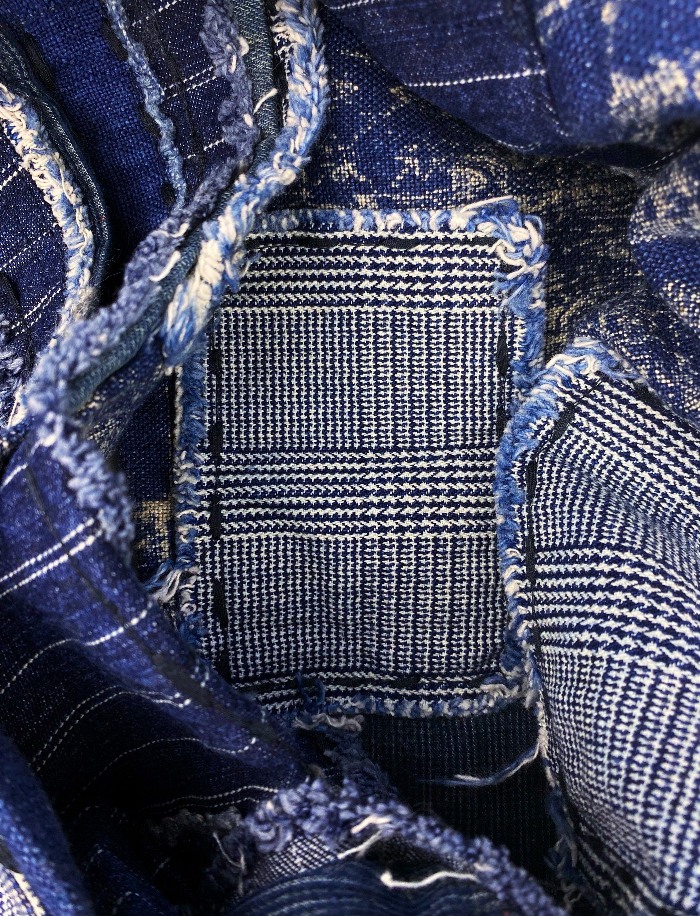 90s Jean Paul Gaultier ‘Patchwork’ Distressed Indigo Denim