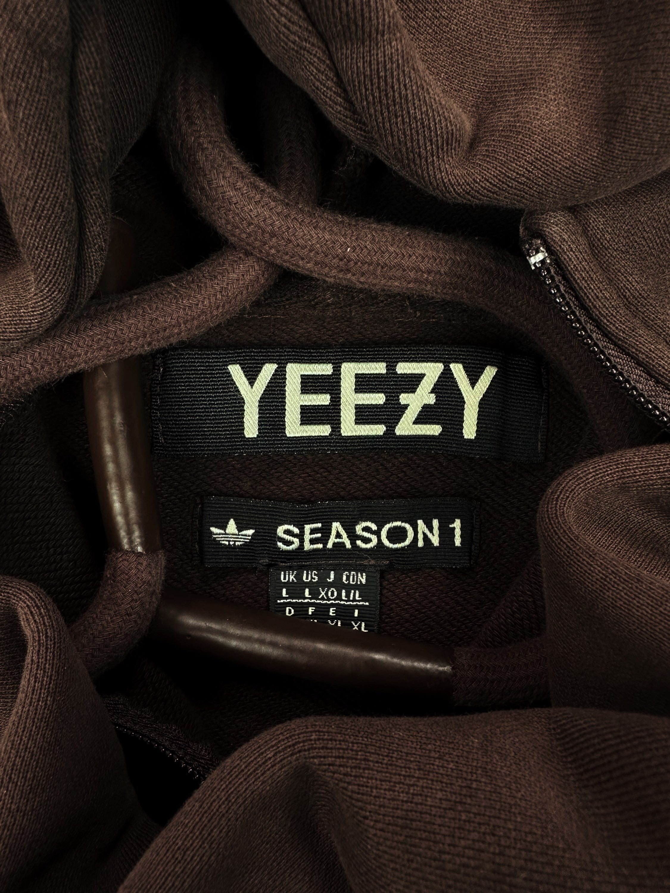 YEEZY SEASON 1 BROWN QUARTER-ZIP HEAVY WEIGHT HOODIE | ArchiveThreads