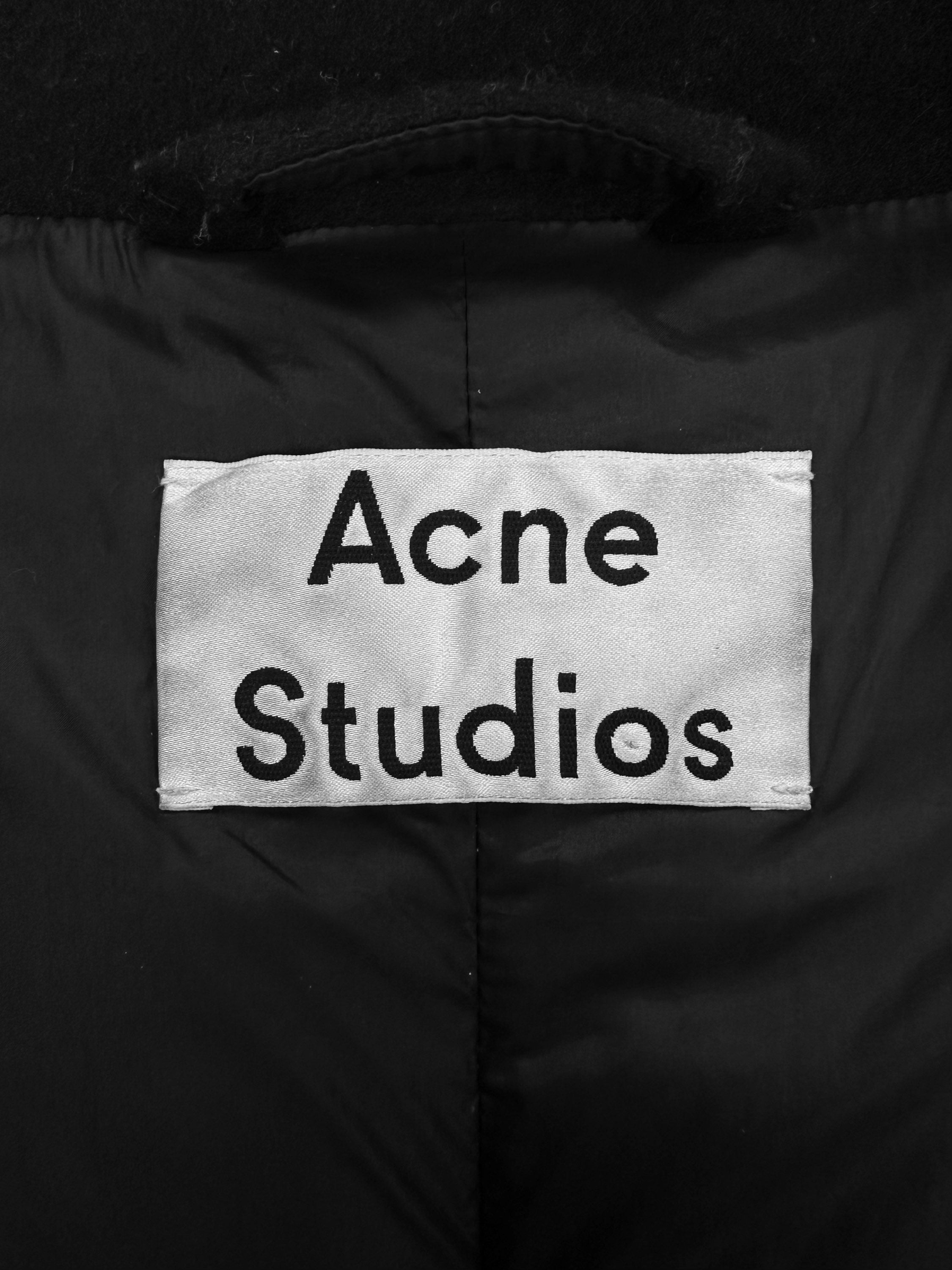 Acne Studios Black Down Fill Full Length Puffer Trench Coat