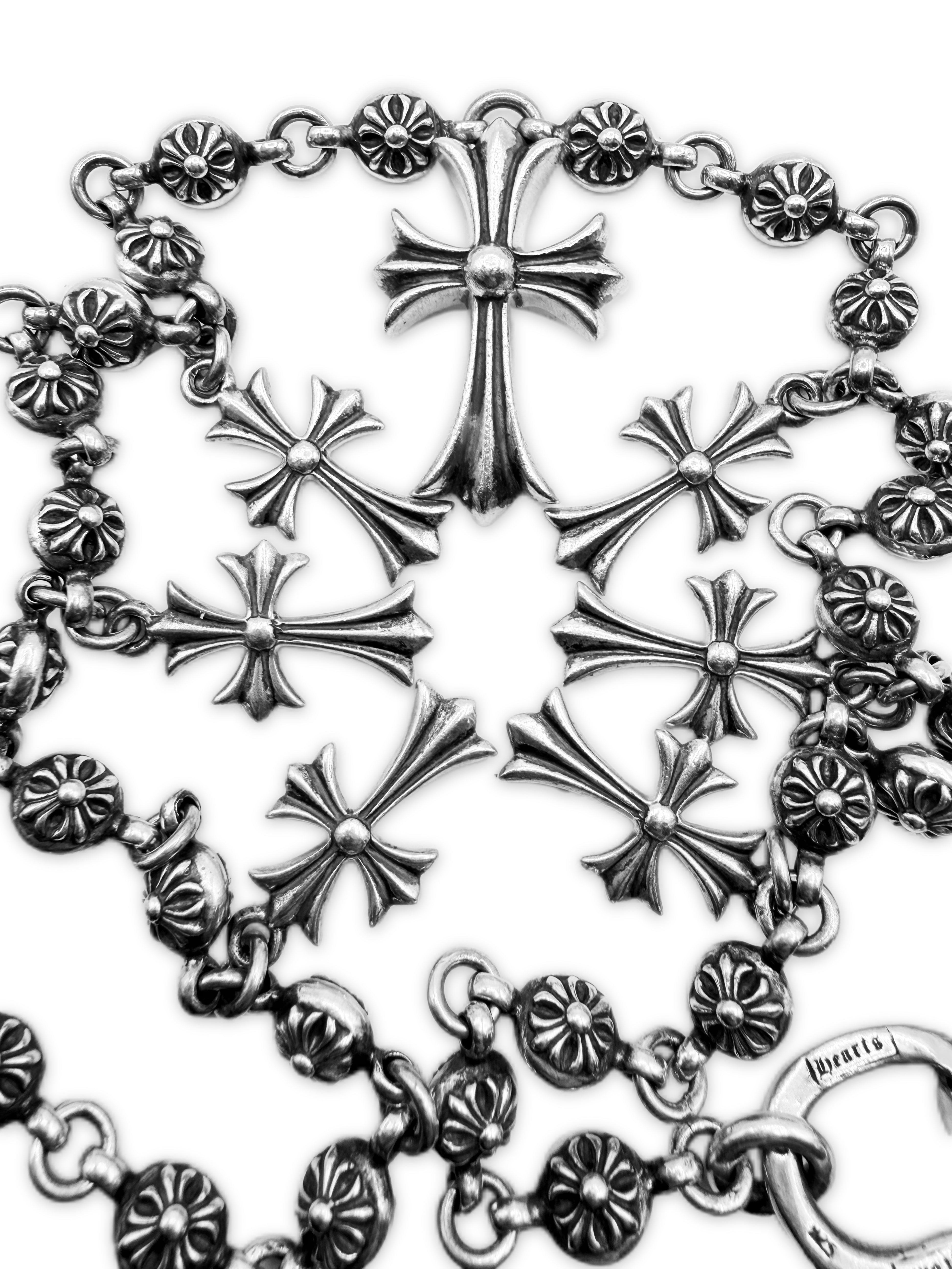 Chrome Hearts Cross Pendant 26 in Cross Ball . Double Lobster Wallet Chain