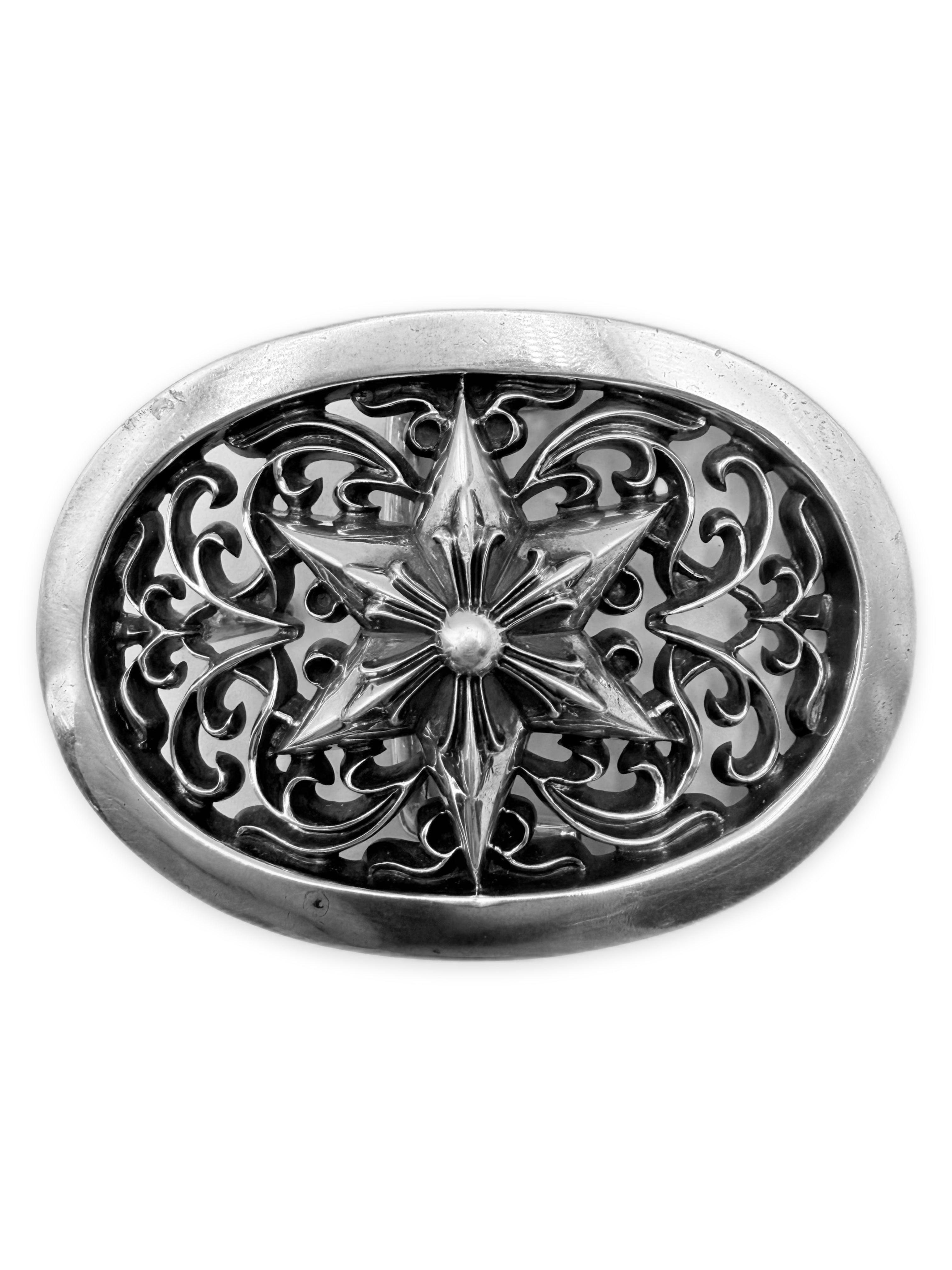 Chrome Hearts Star Oval .925 Silver Belt Buckle