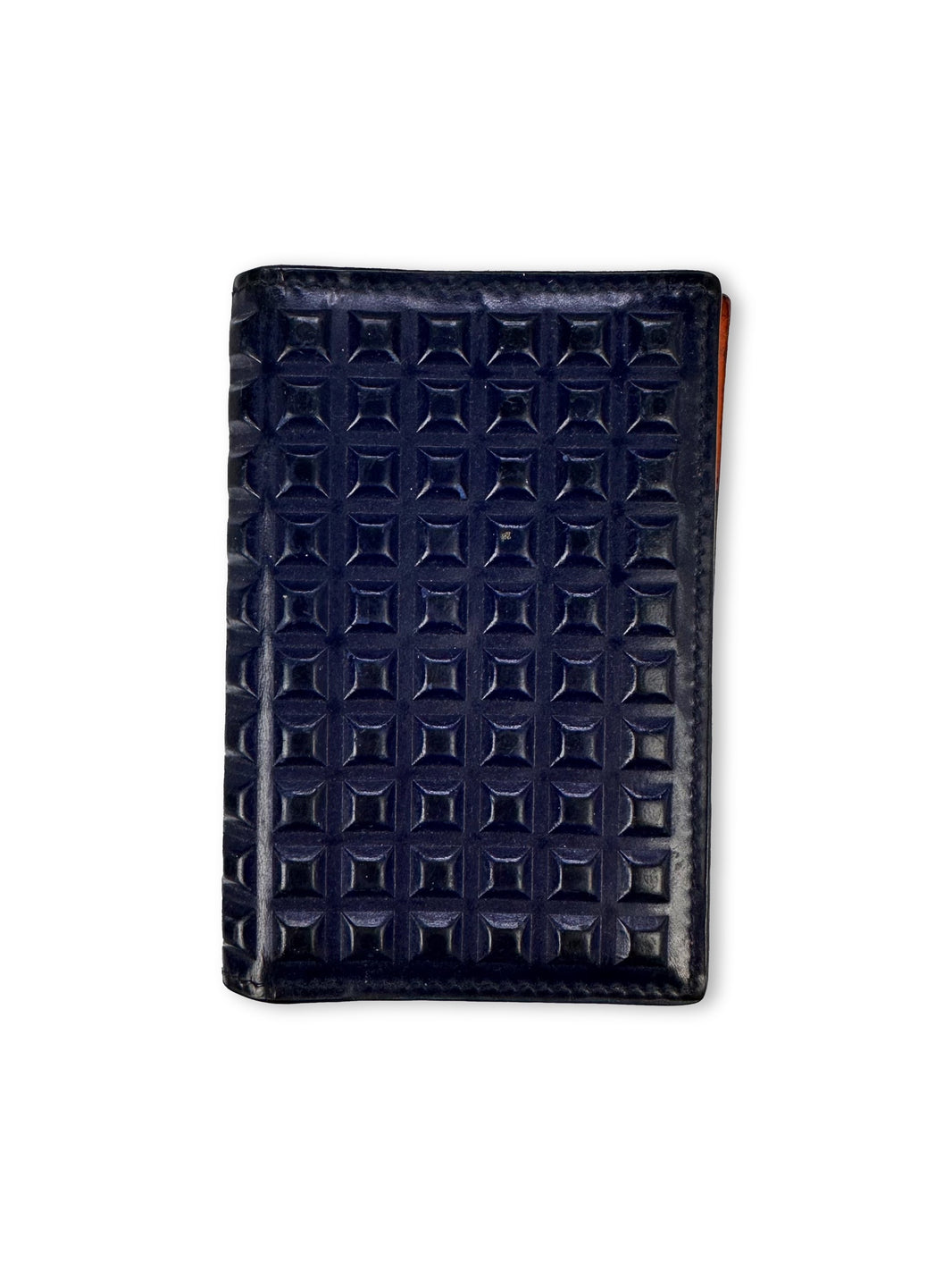 00s Balenciaga Navy Blue Studded Bifold Leather Wallet