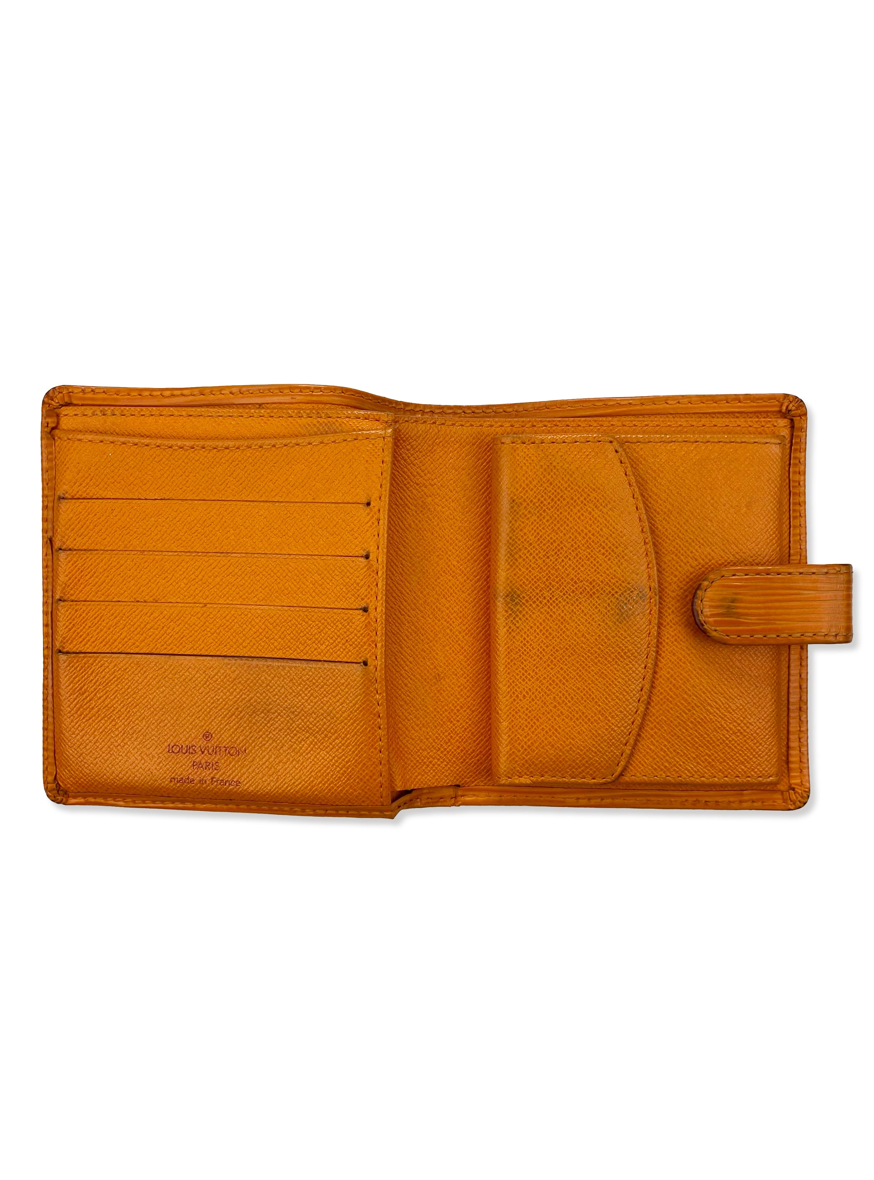 Louis Vuitton Orange Bifold Ribbed Wallet