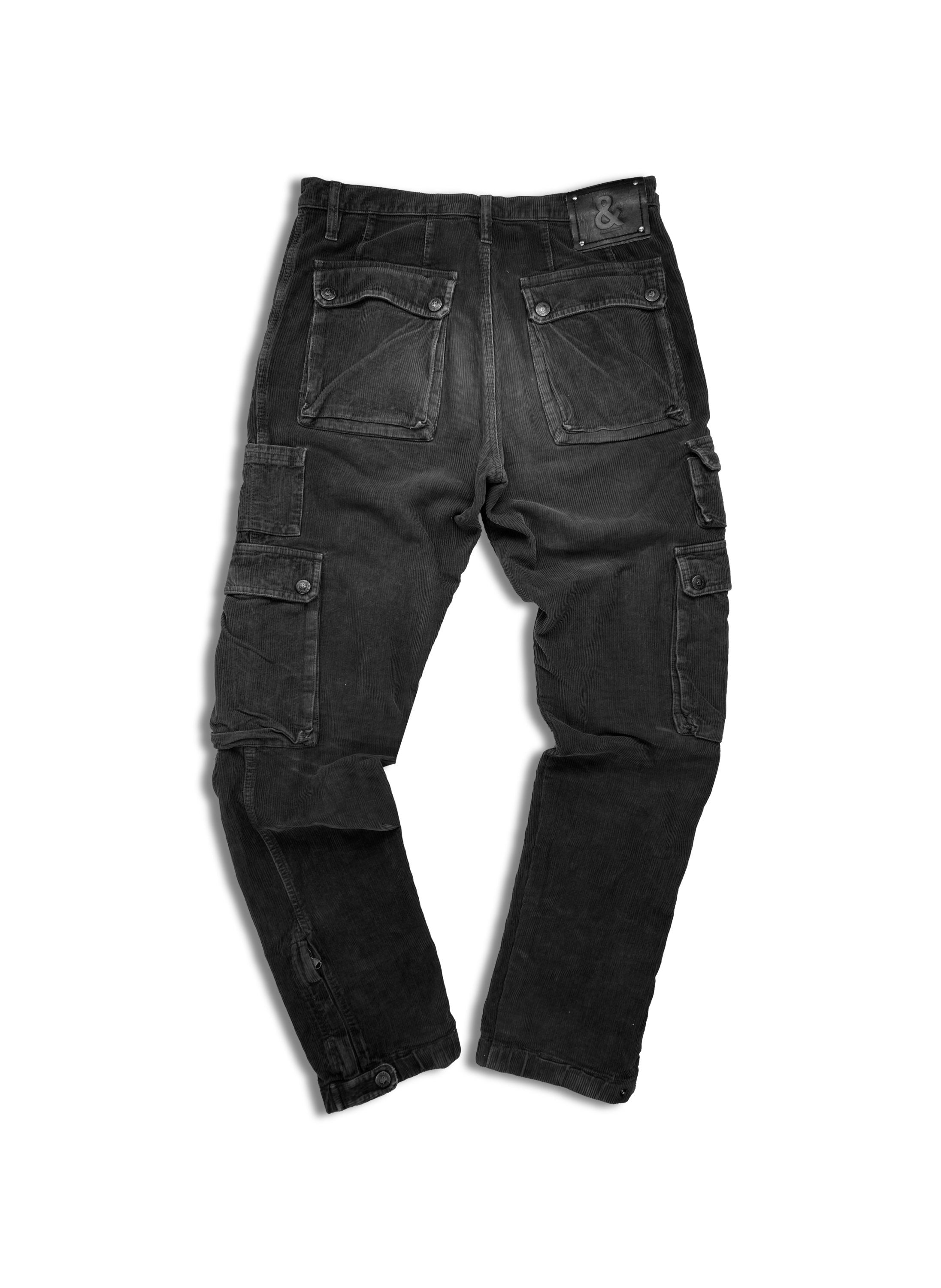Dolce & Gabbana 3D Corduroy Grey Cargo Multi-Pocket Pants