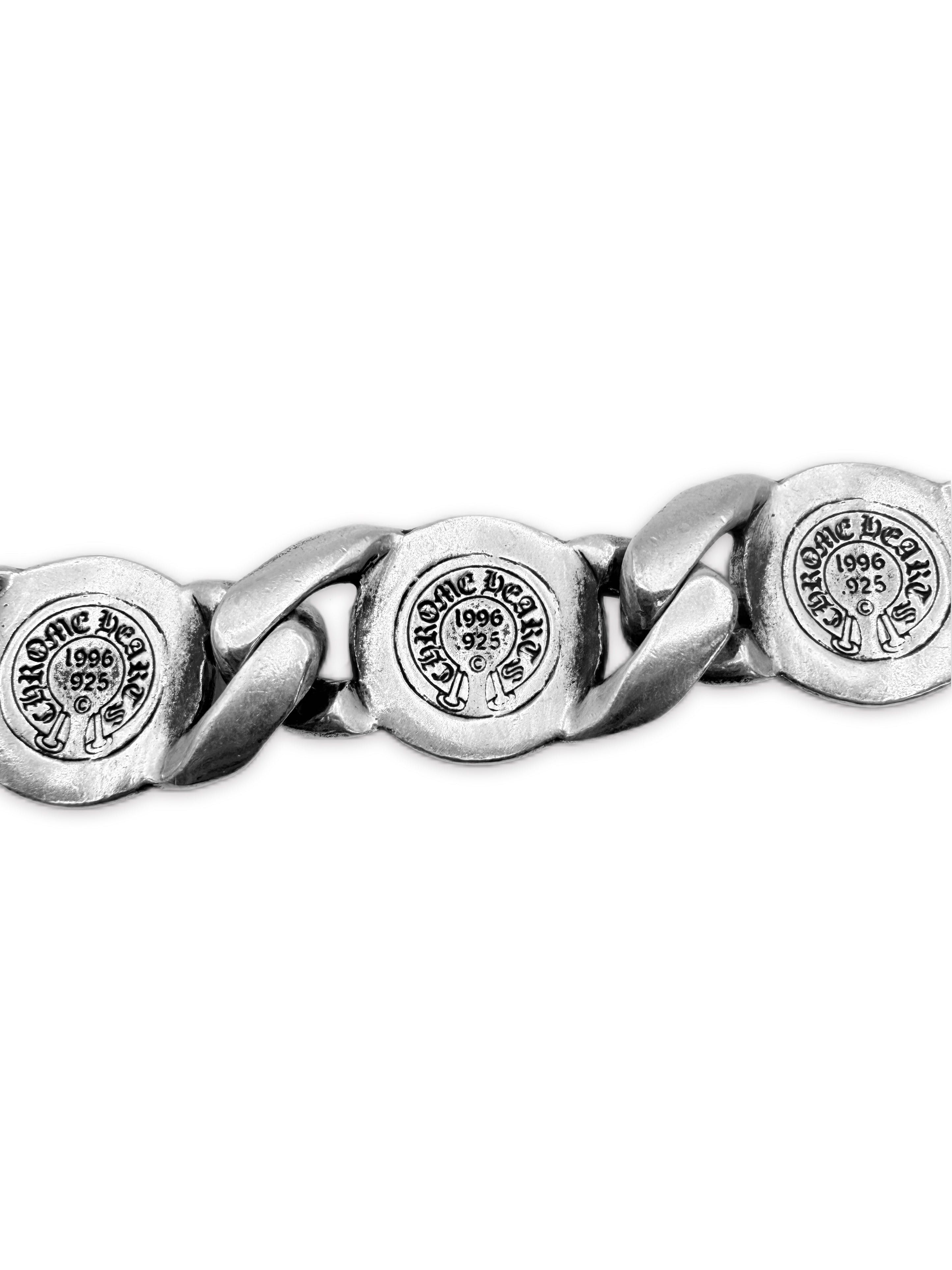 Chrome Hearts Fleur de Lis .925 Silver Cuban Link Bracelet