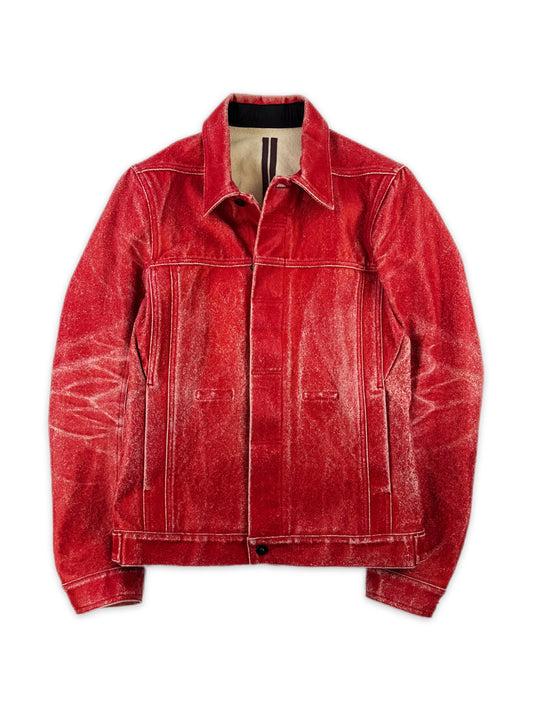 SS16 Rick Owens DRKSHDW ‘Red’ Painted Denim Jacket