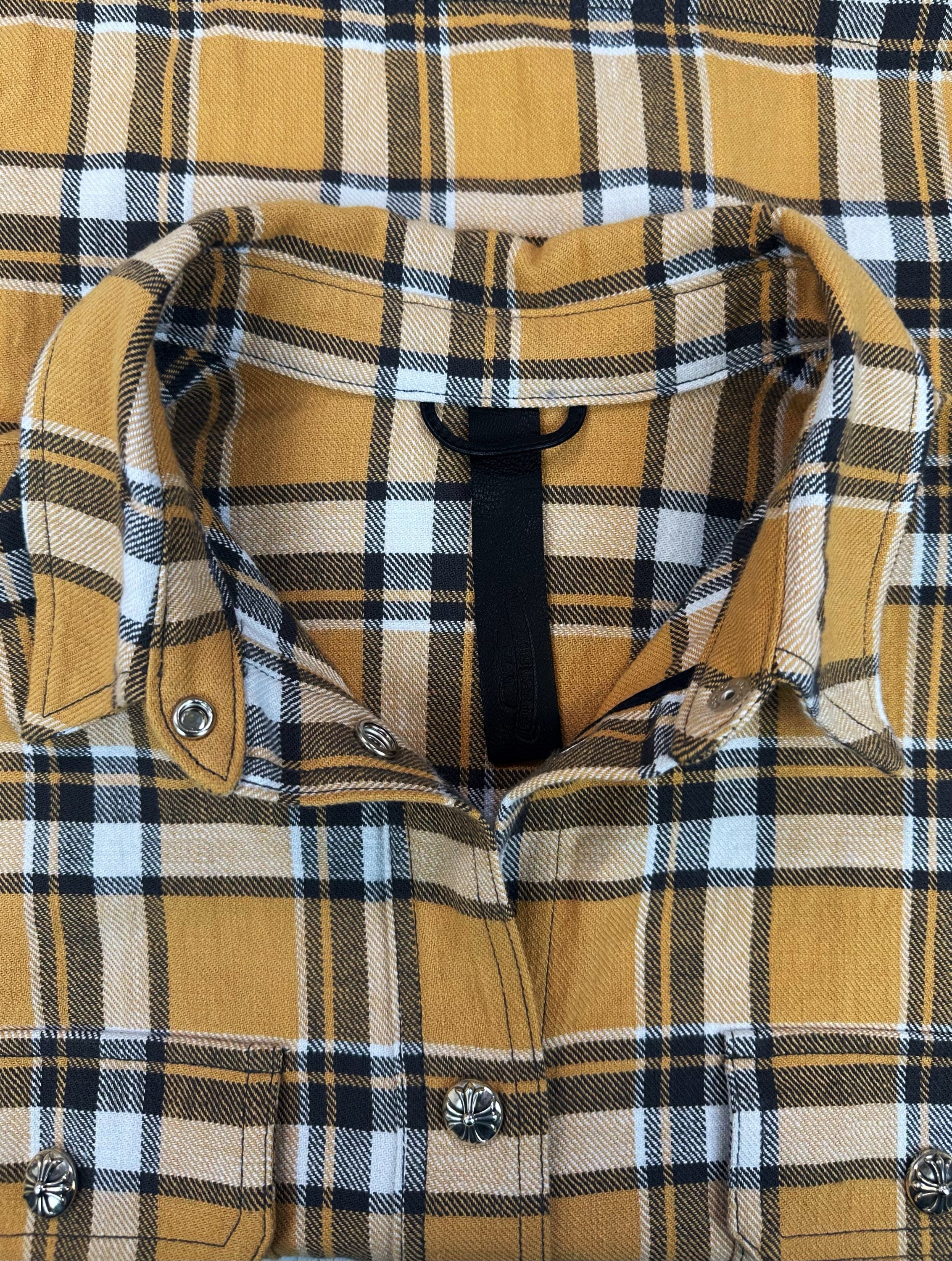 Chrome Hearts Yellow .925 Silver Cropped Flannel Jacket