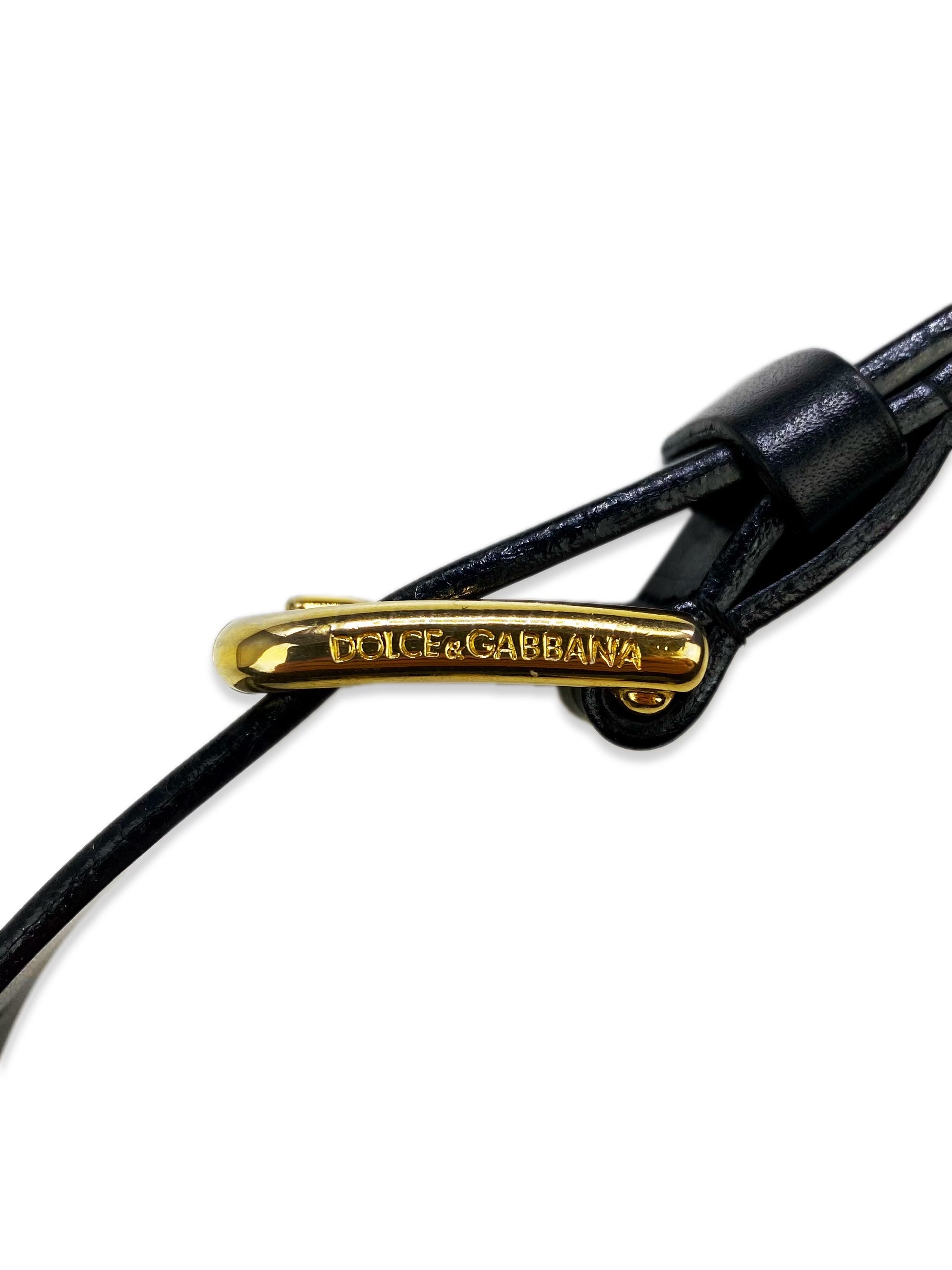SS03 Dolce & Gabbana “Love” Gold Adjustable Leather Belt