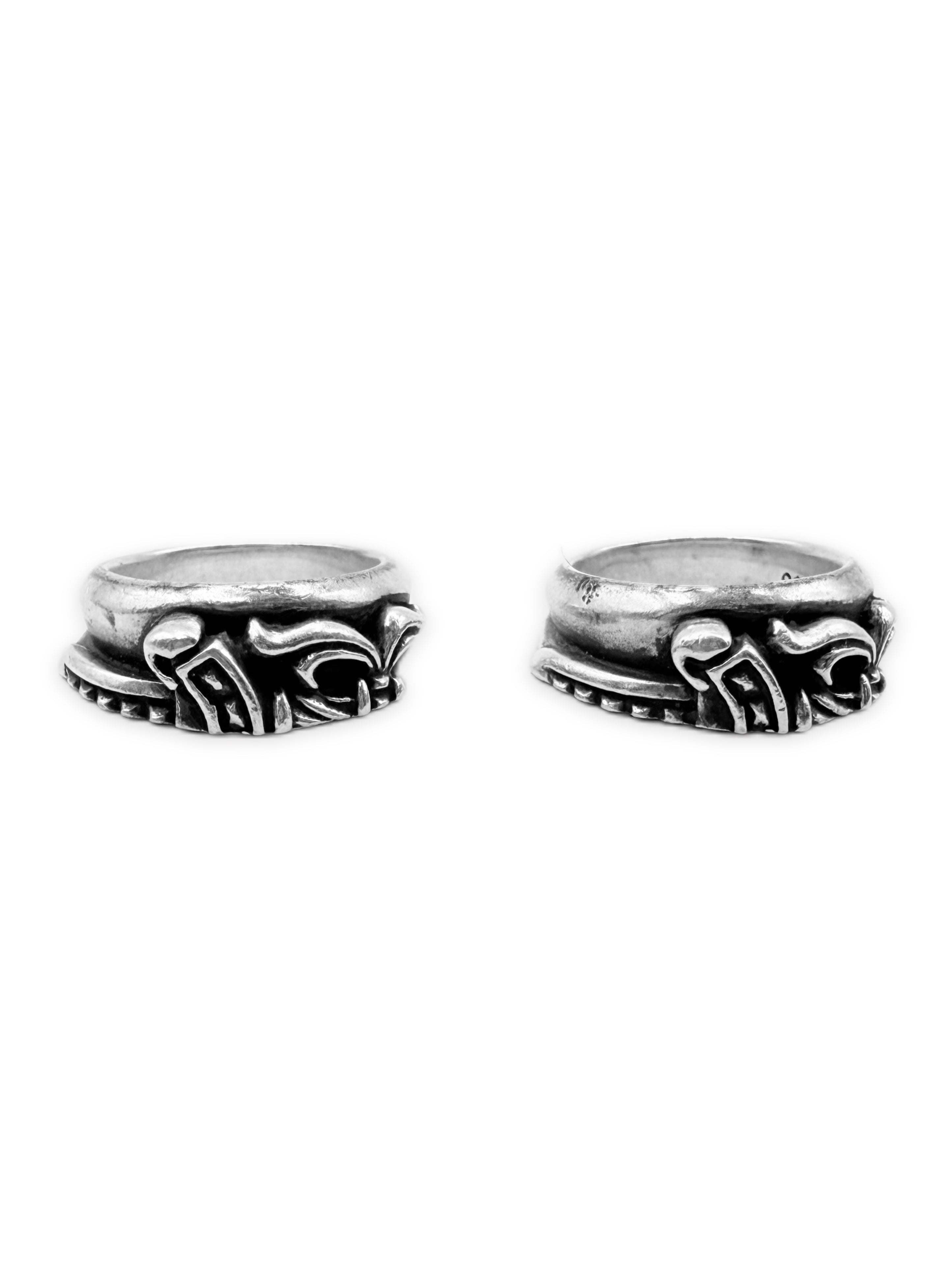 Chrome Hearts Half Split Dagger .925 Silver Ring Set