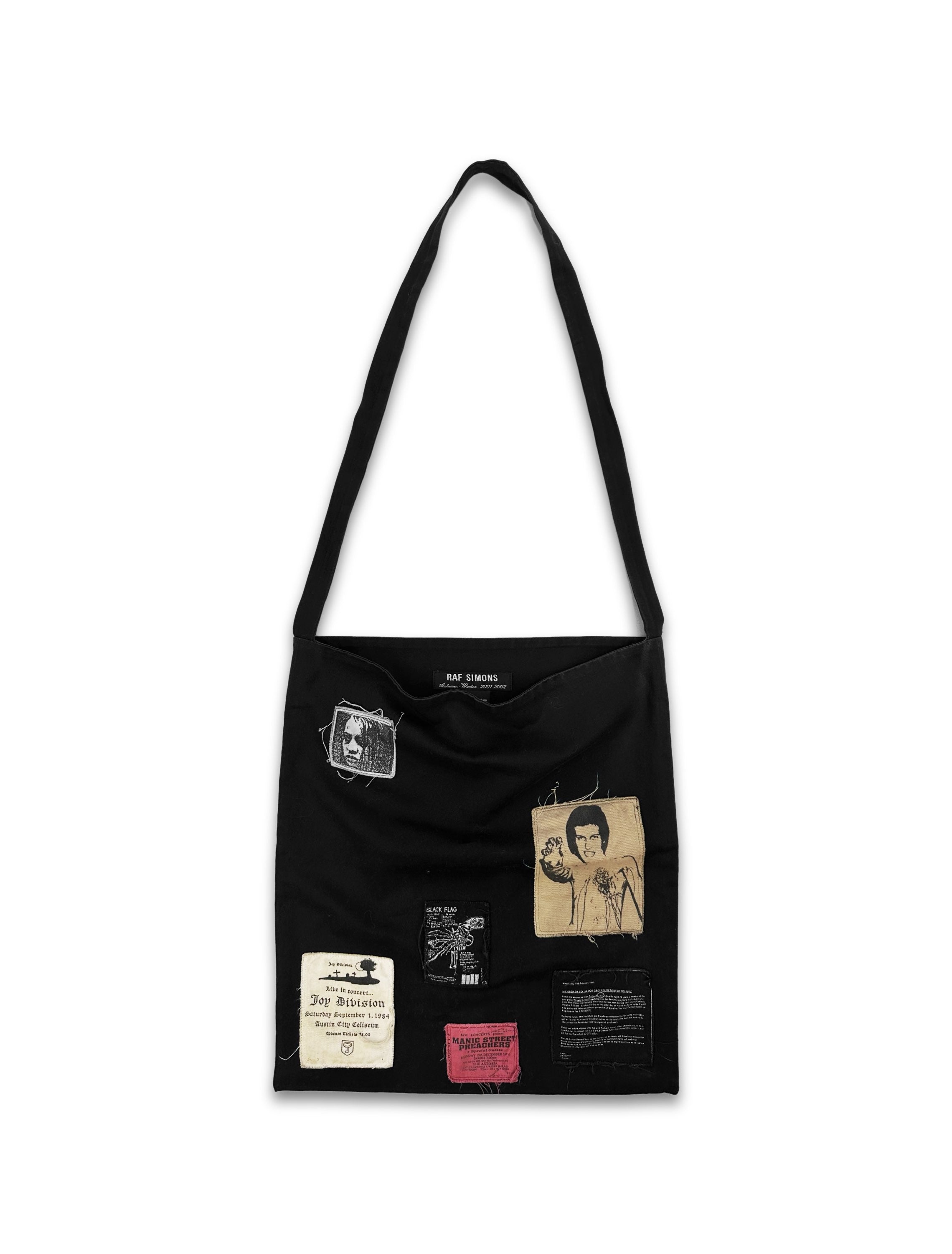 AW01 Raf Simons ‘Riot, Riot, Riot’ Patchwork Crossbody Tote Bag