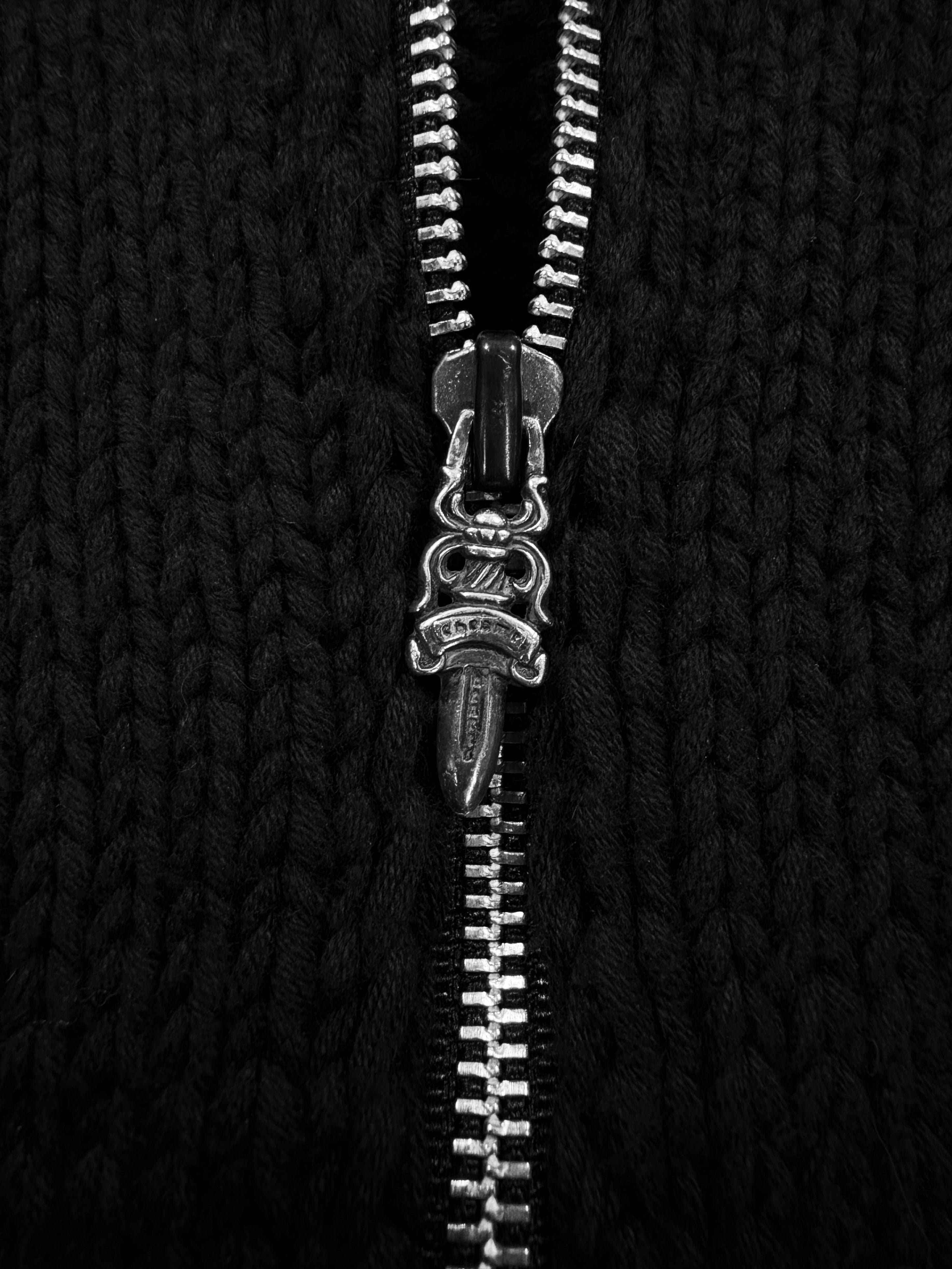 Chrome Hearts ‘Triple Cross Patch’ Dagger Zip Knitted Sweater