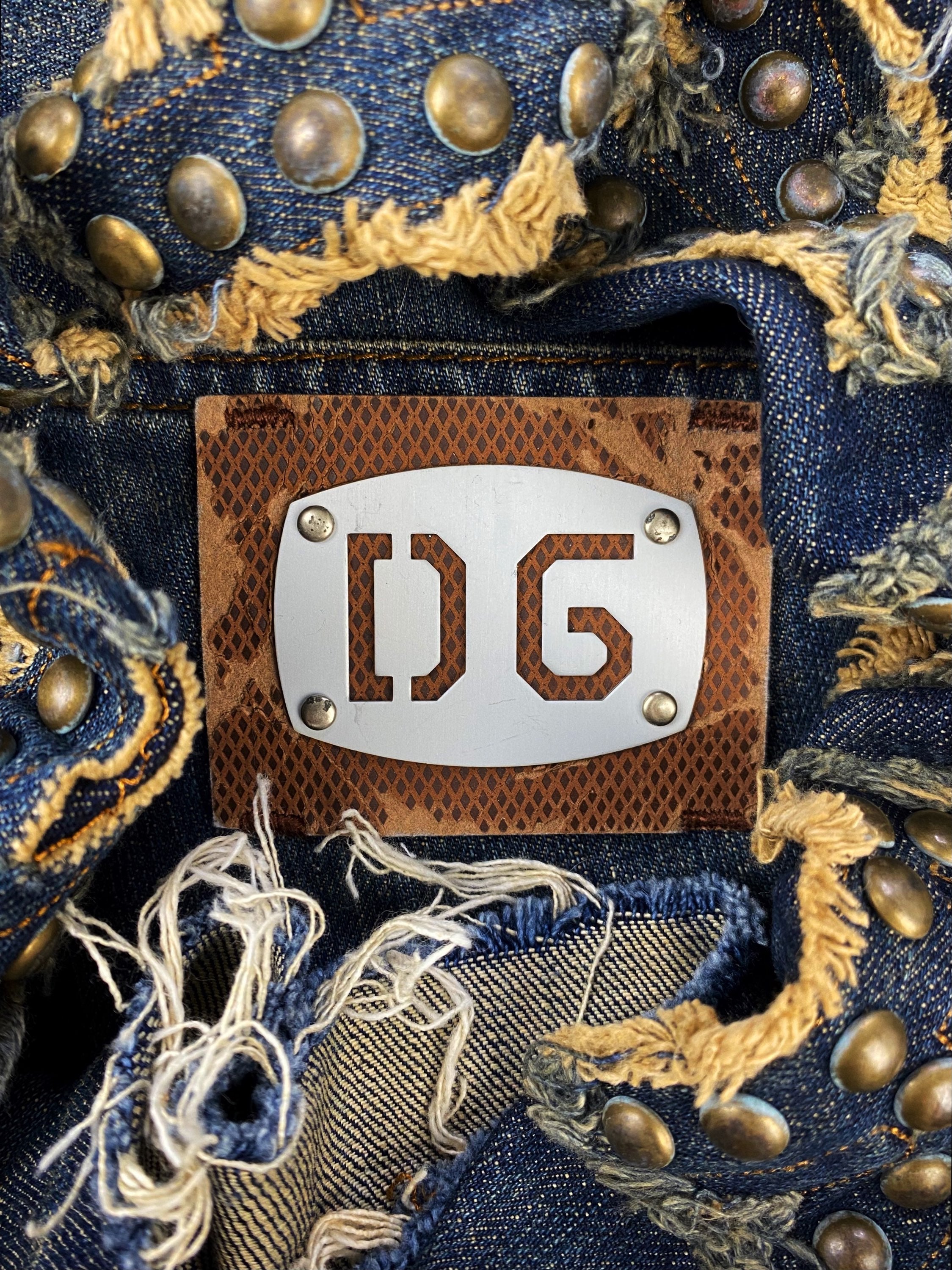 FW04 Dolce & Gabbana ‘Forever’ Studded Spell Out Denim