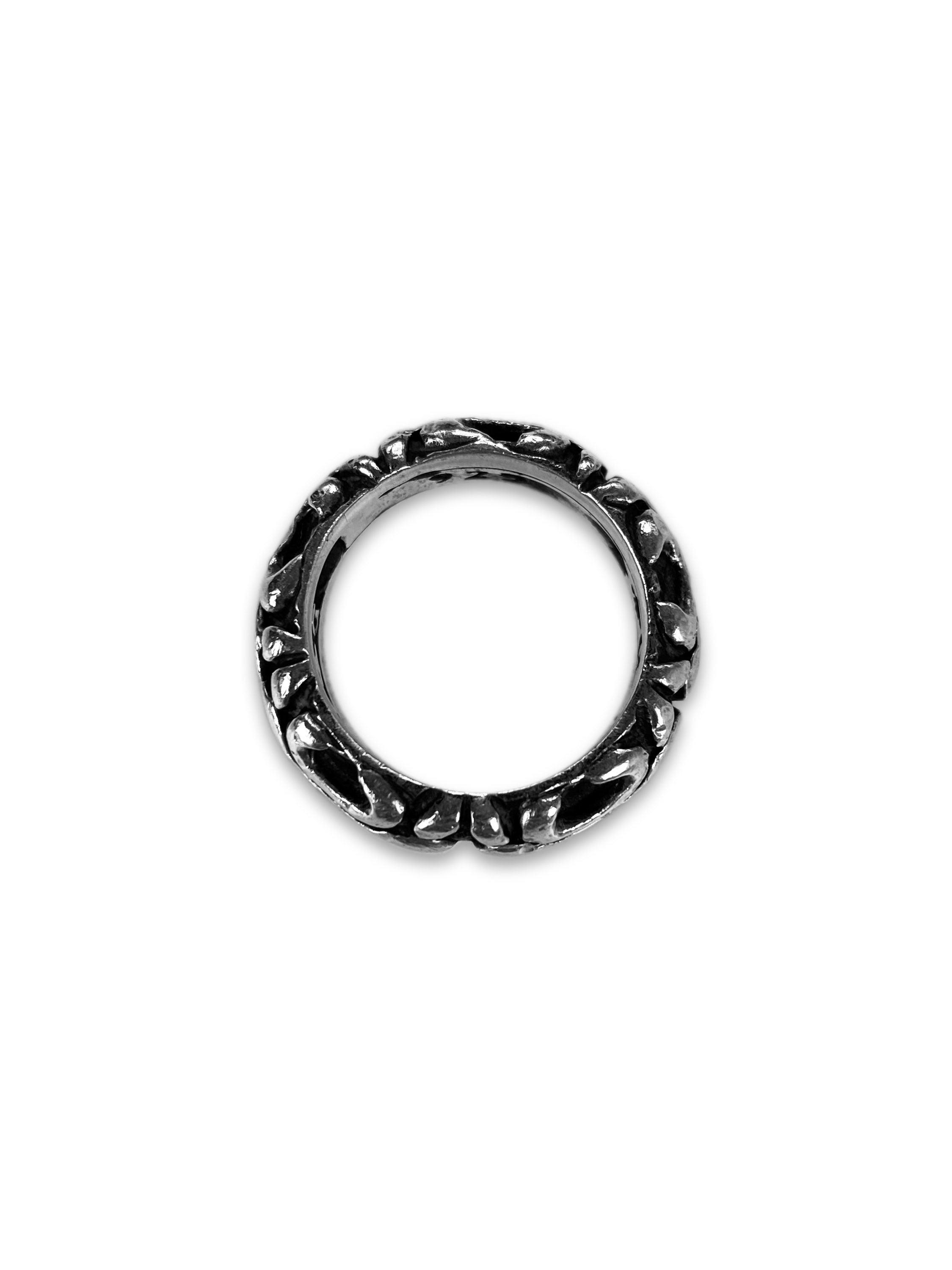 90s A&G Rock n’ Roll Couture Etched .925 Silver Ring