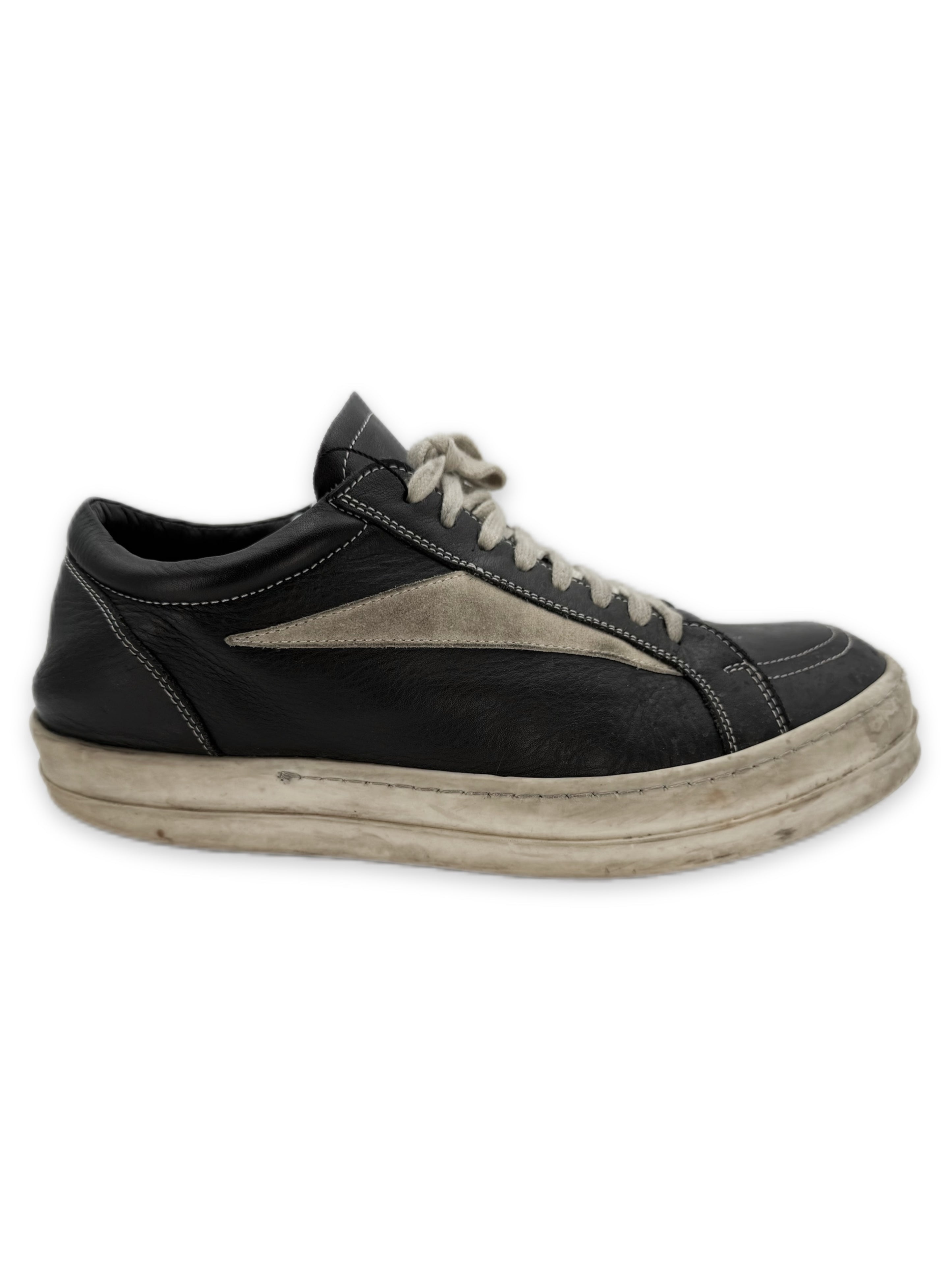 Rick Owens Black Leather Low-top ‘Vans’ Sneakers