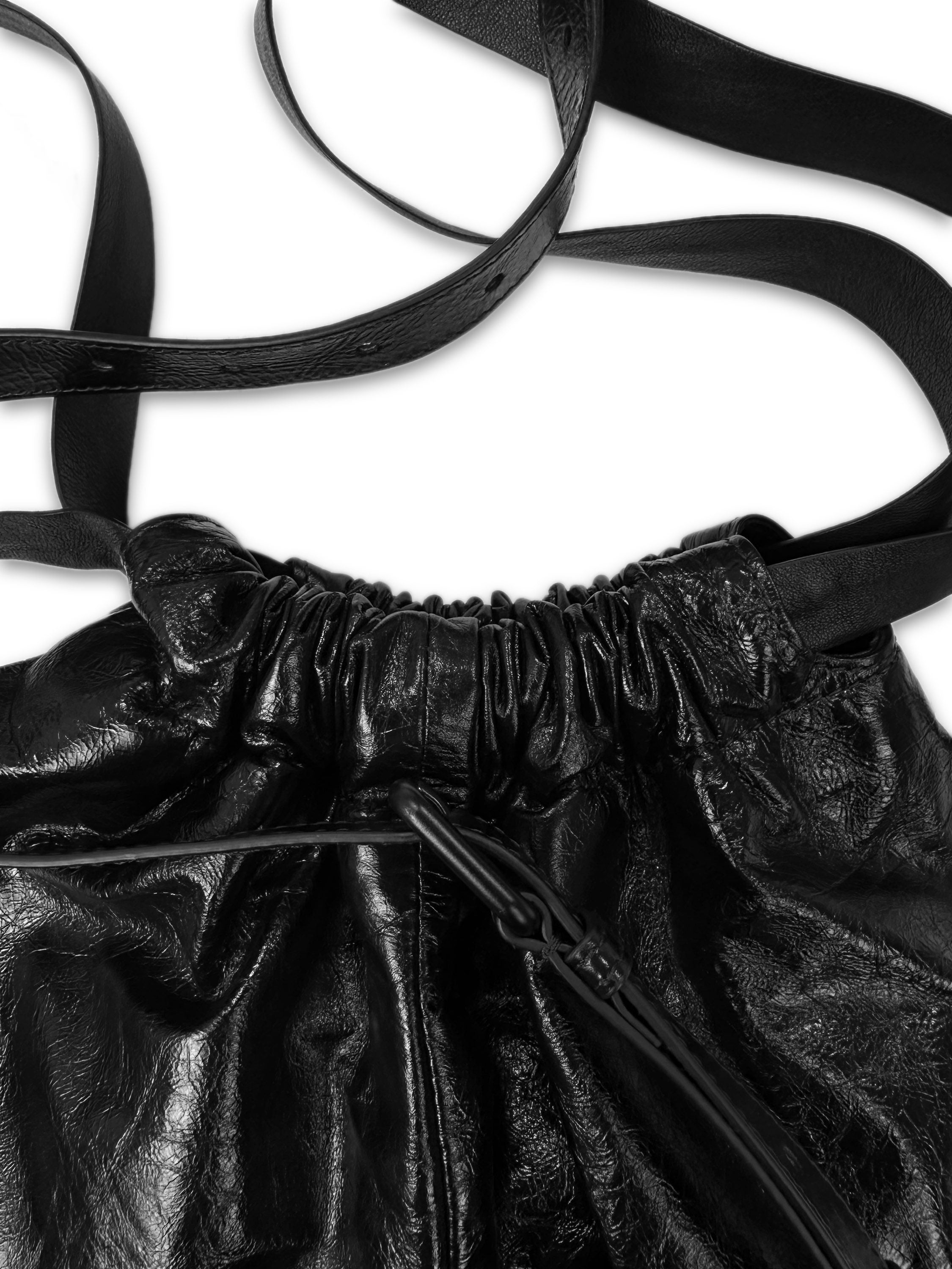 AW22 Balenciaga ‘360° Show’ Black Leather Trash / Garbage Bag