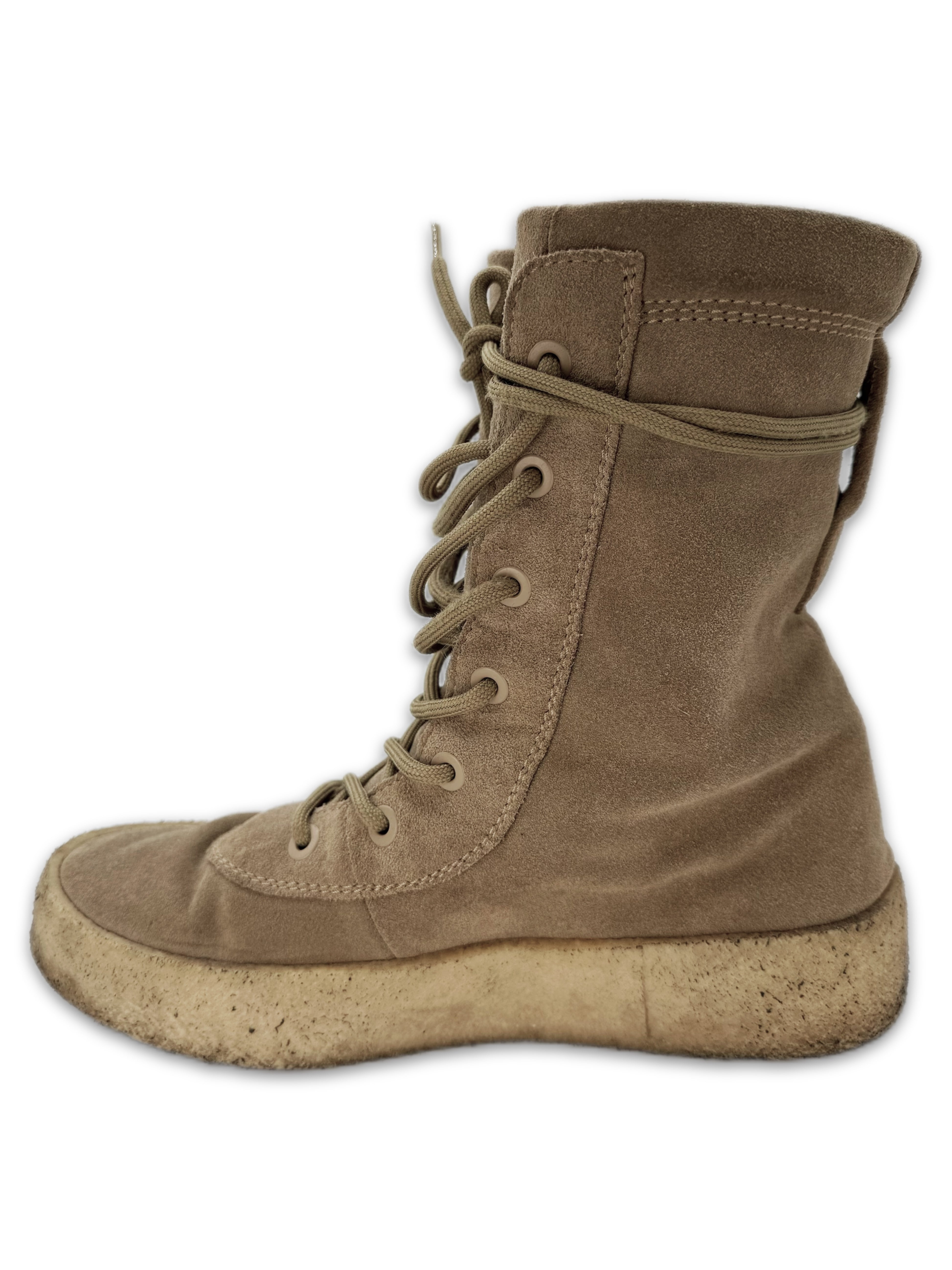 Yeezy Desert Crepe Sole Beige Suede Hi-top Combat Boots