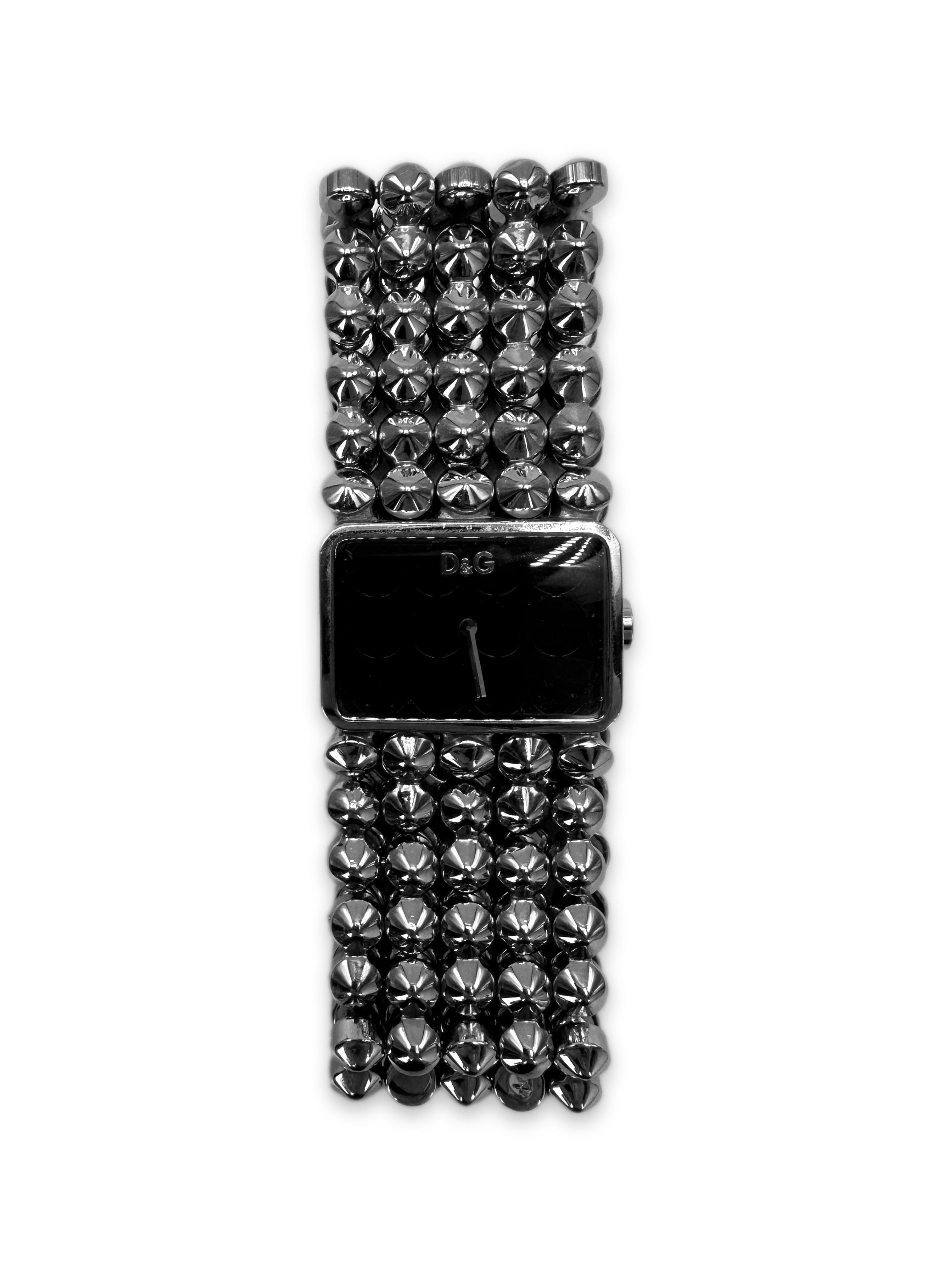 00s Dolce &amp; Gabbana Square Face Silver Wristwatch